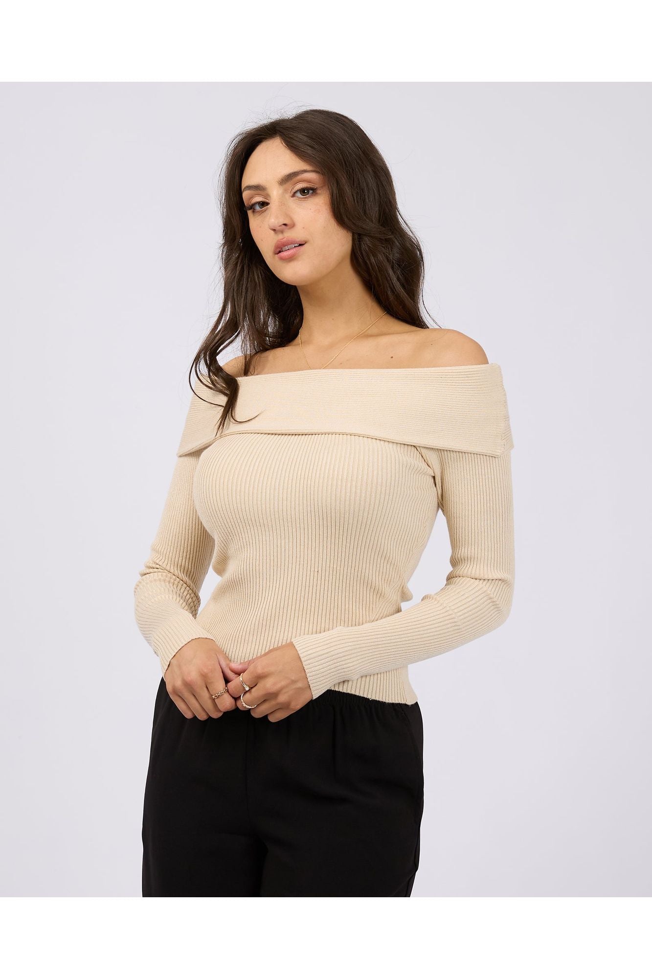 SABINE OFF SHOULDER KNIT - NATURAL