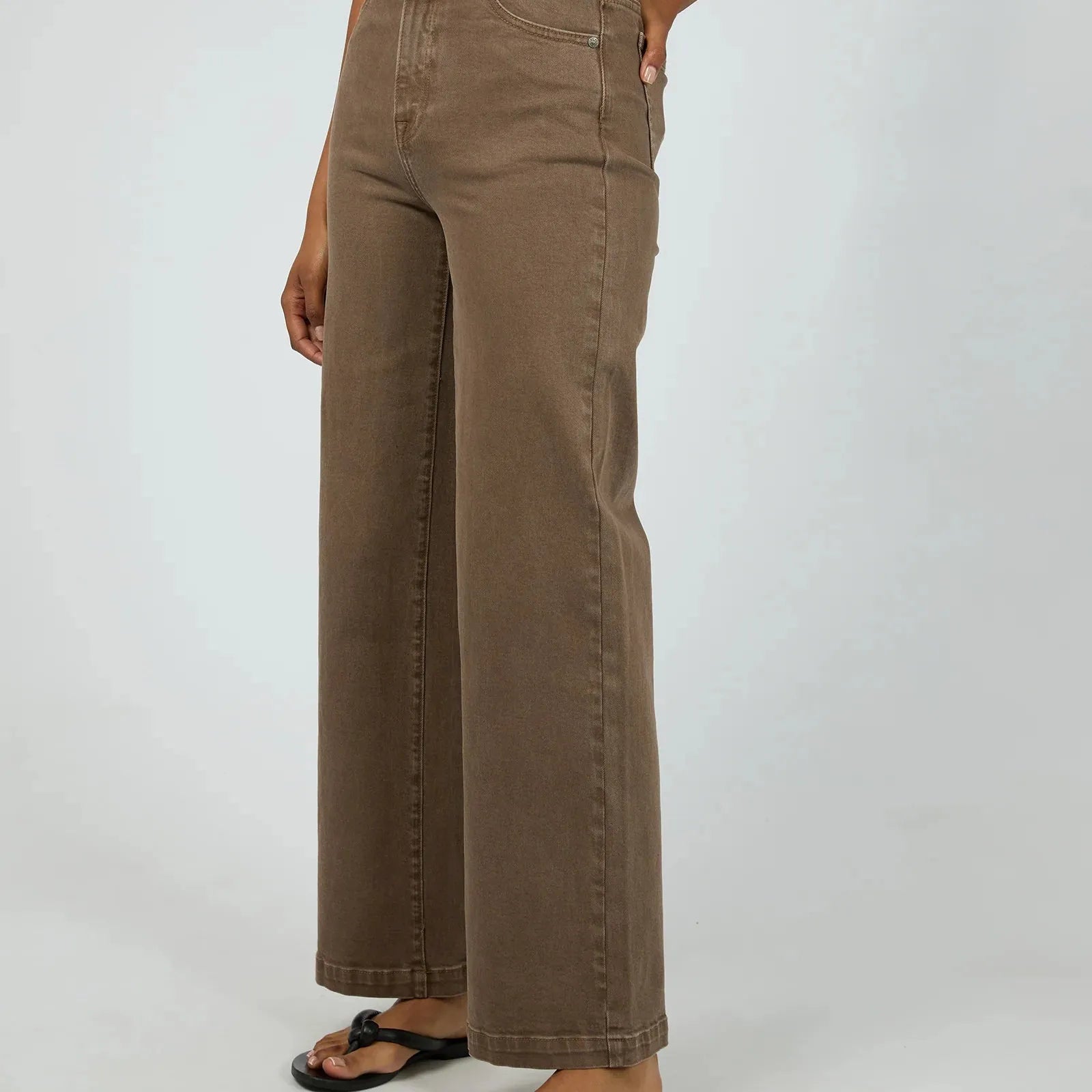 JACQUI WIDE LEG JEAN - COCOA