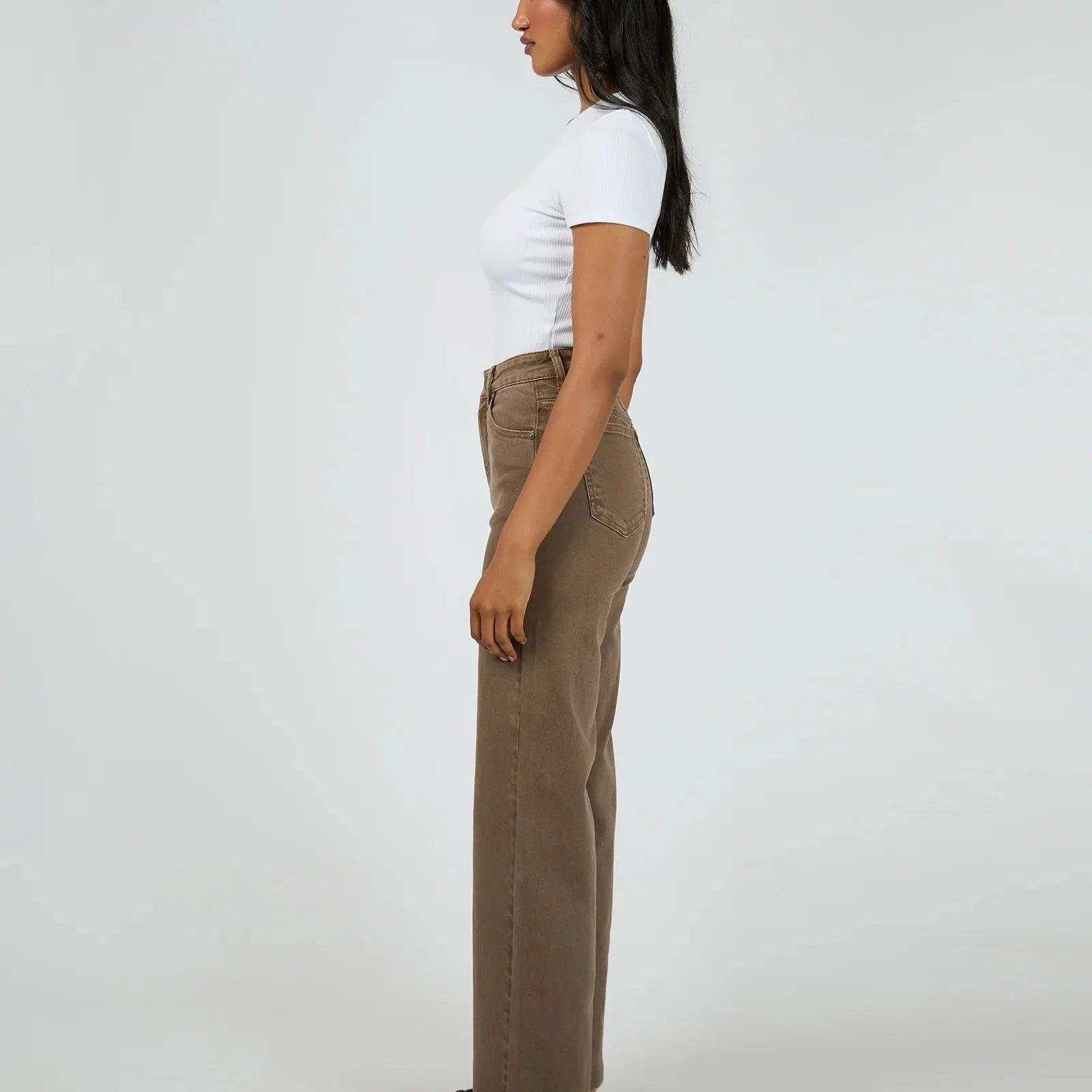 JACQUI WIDE LEG JEAN - COCOA