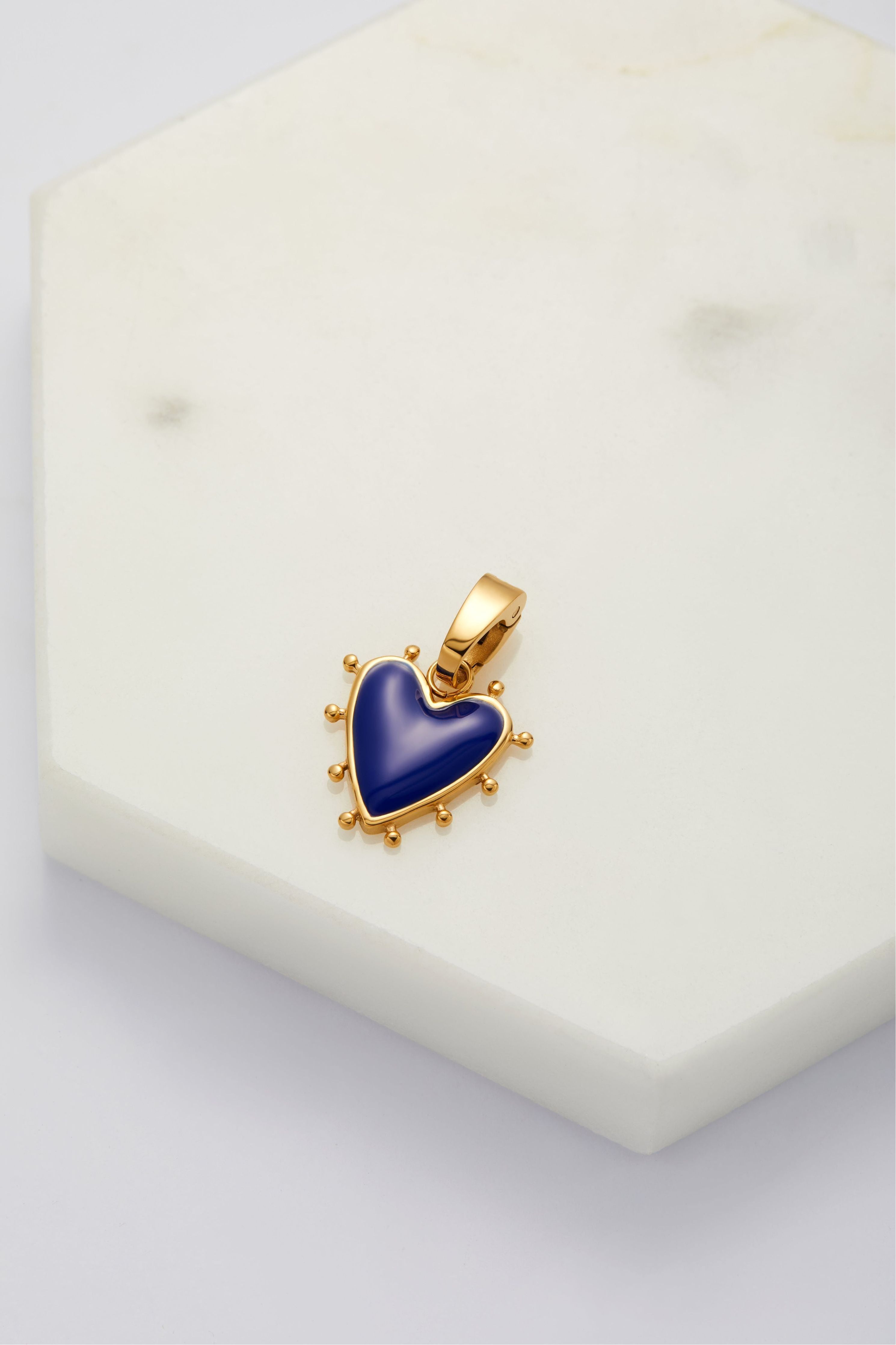 Heart Charm - Blue