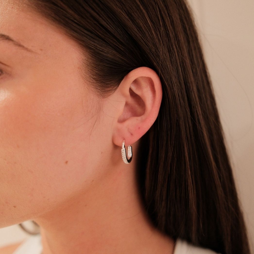 Cleo Hoop - Medium Silver