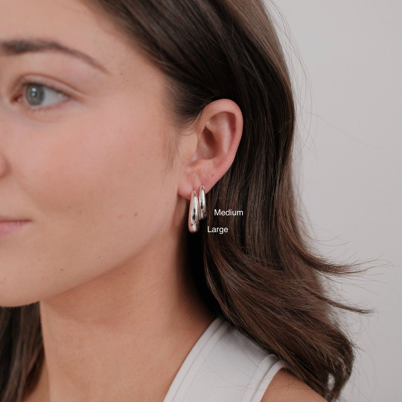 Cleo Hoop Large - Silver