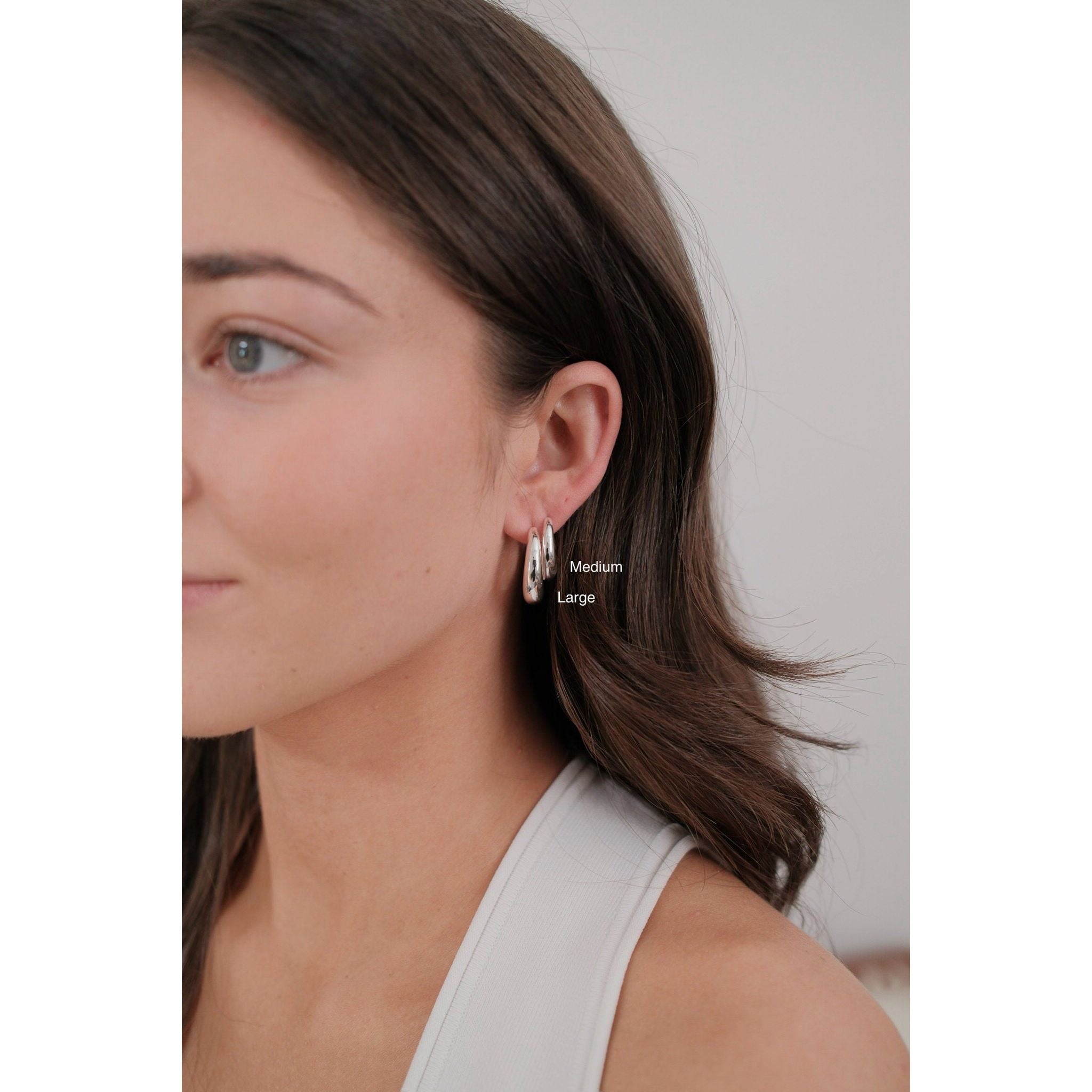 Cleo Hoop Large - Silver