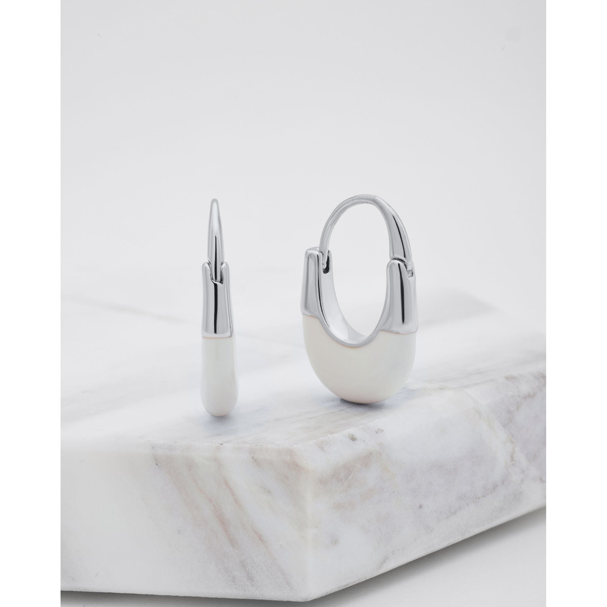 Stefi Hoop - White/Silver