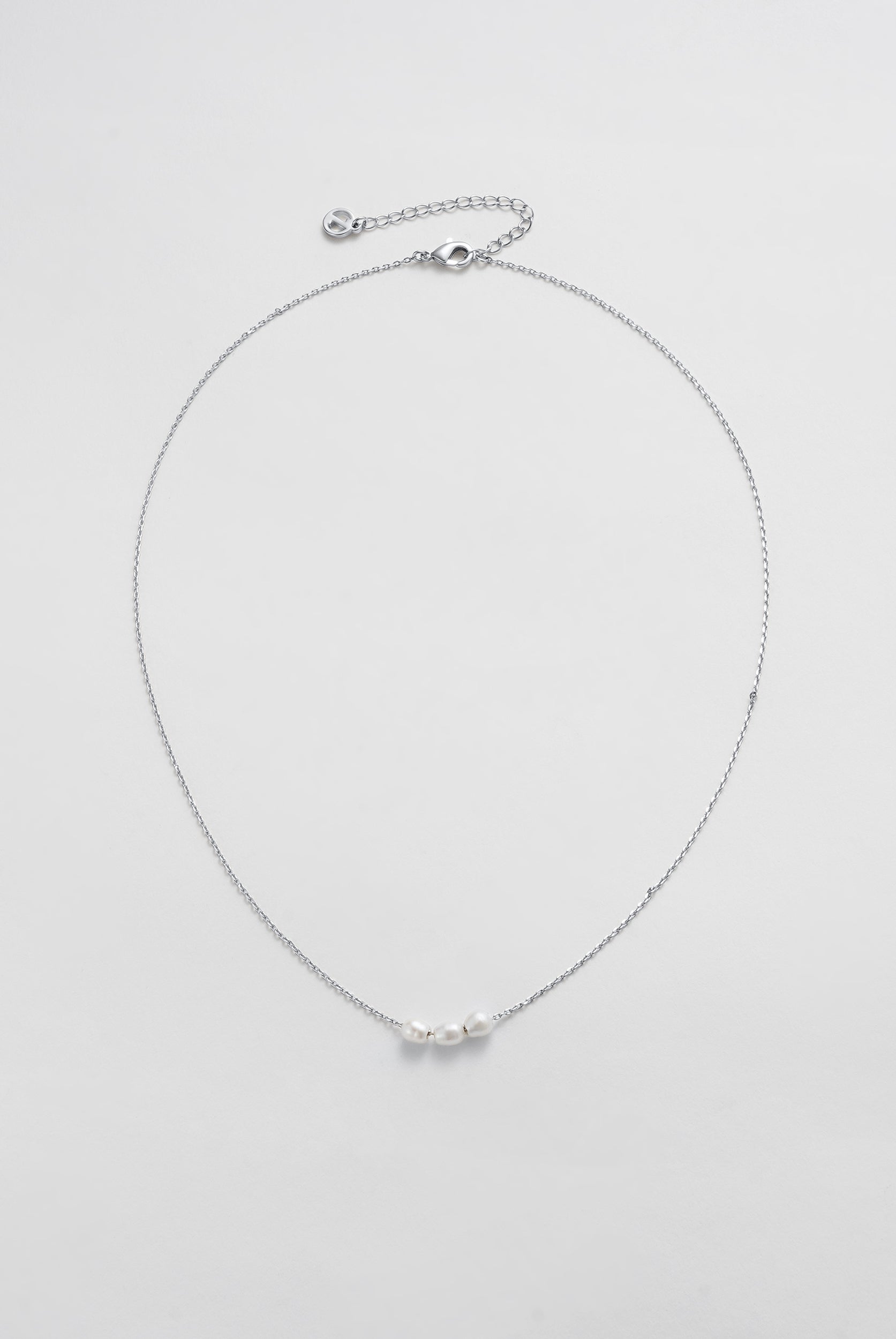 Mini Pearl Necklace - Silver
