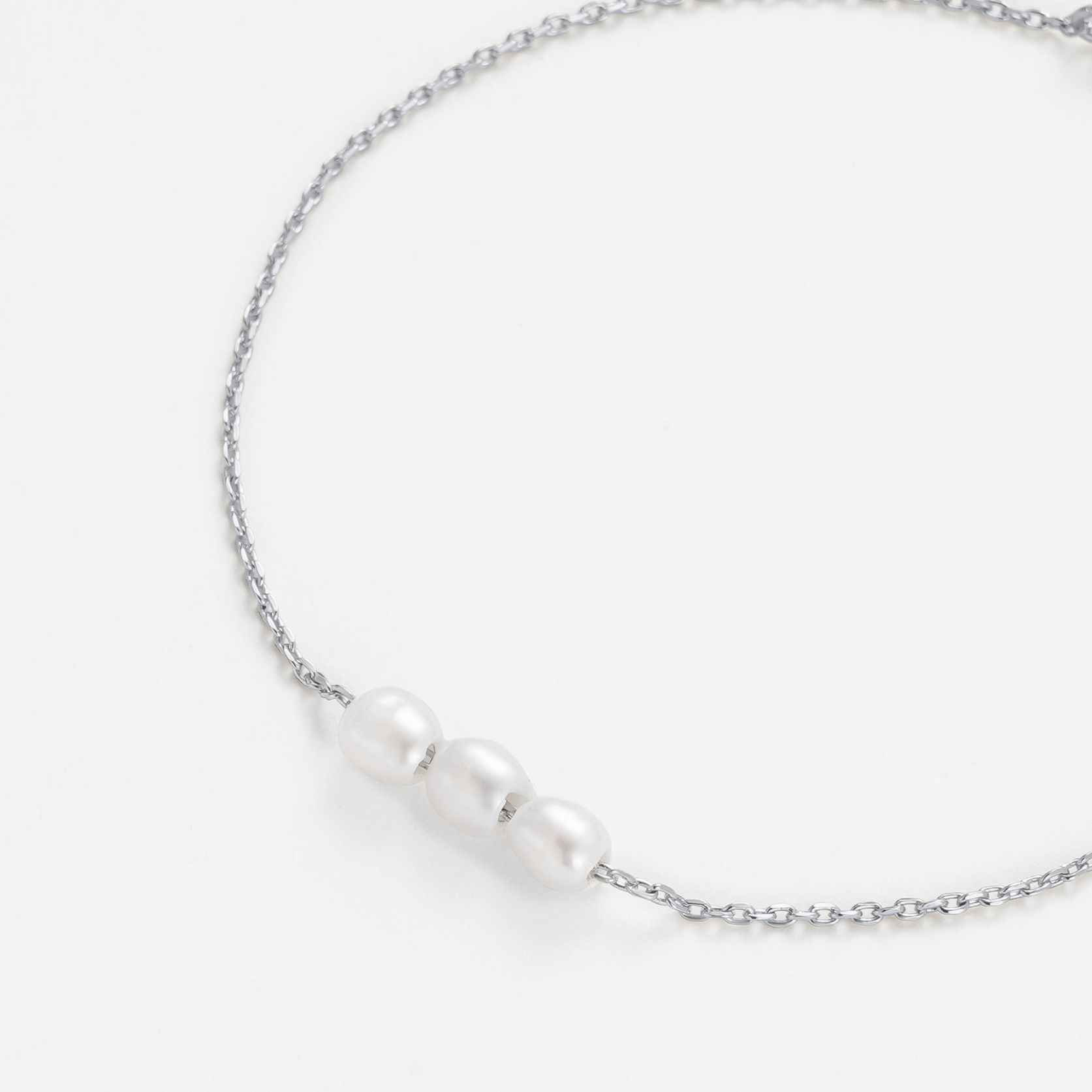 Mini Pearl Necklace - Silver