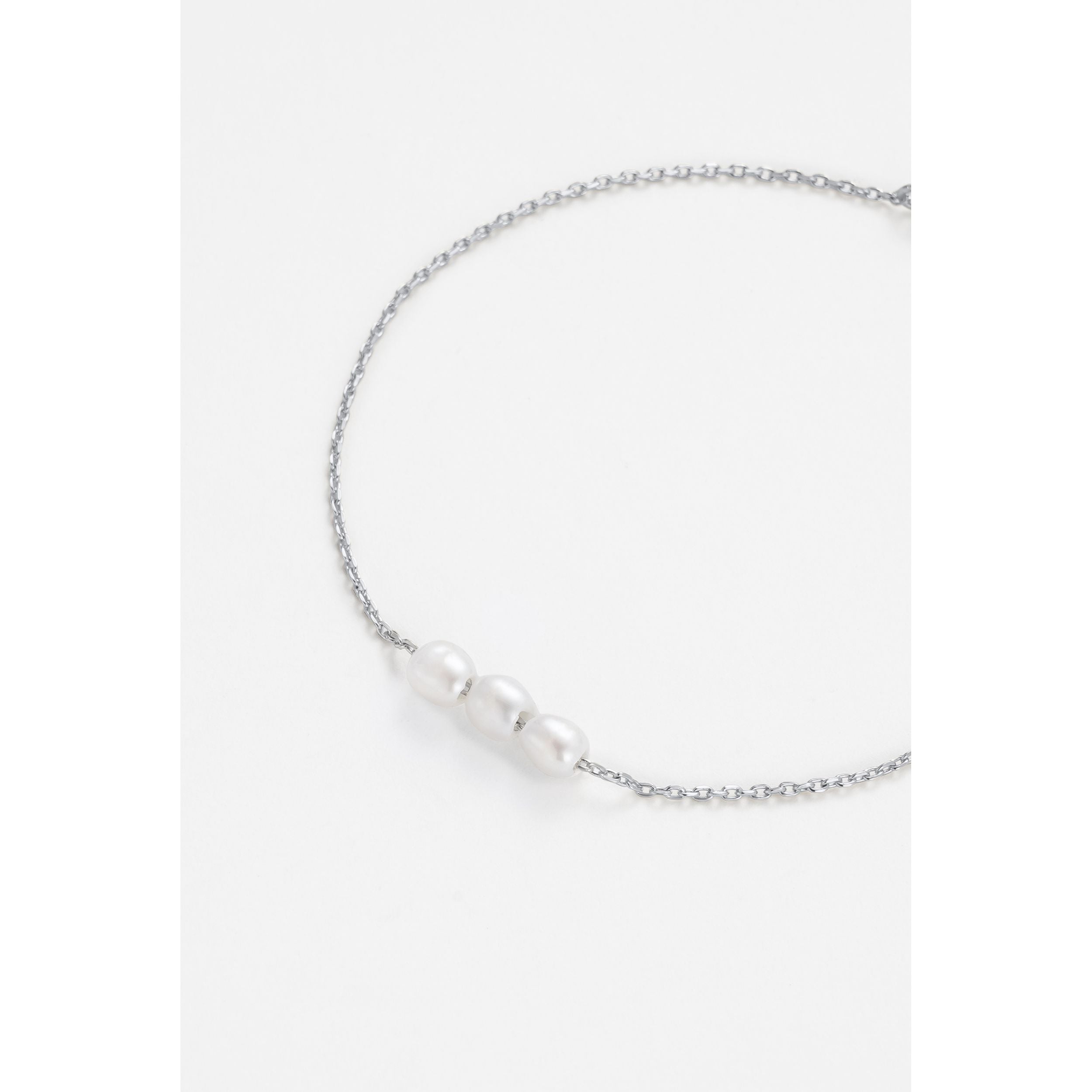 Mini Pearl Necklace - Silver