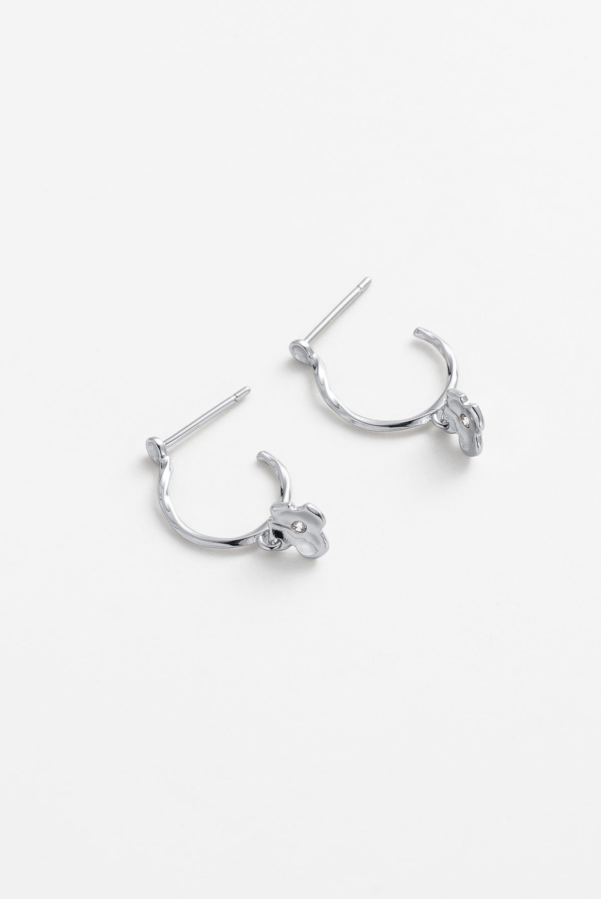 Fleur Hoop - Silver