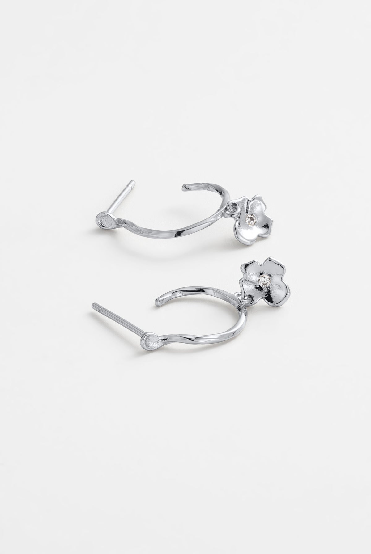Fleur Hoop - Silver