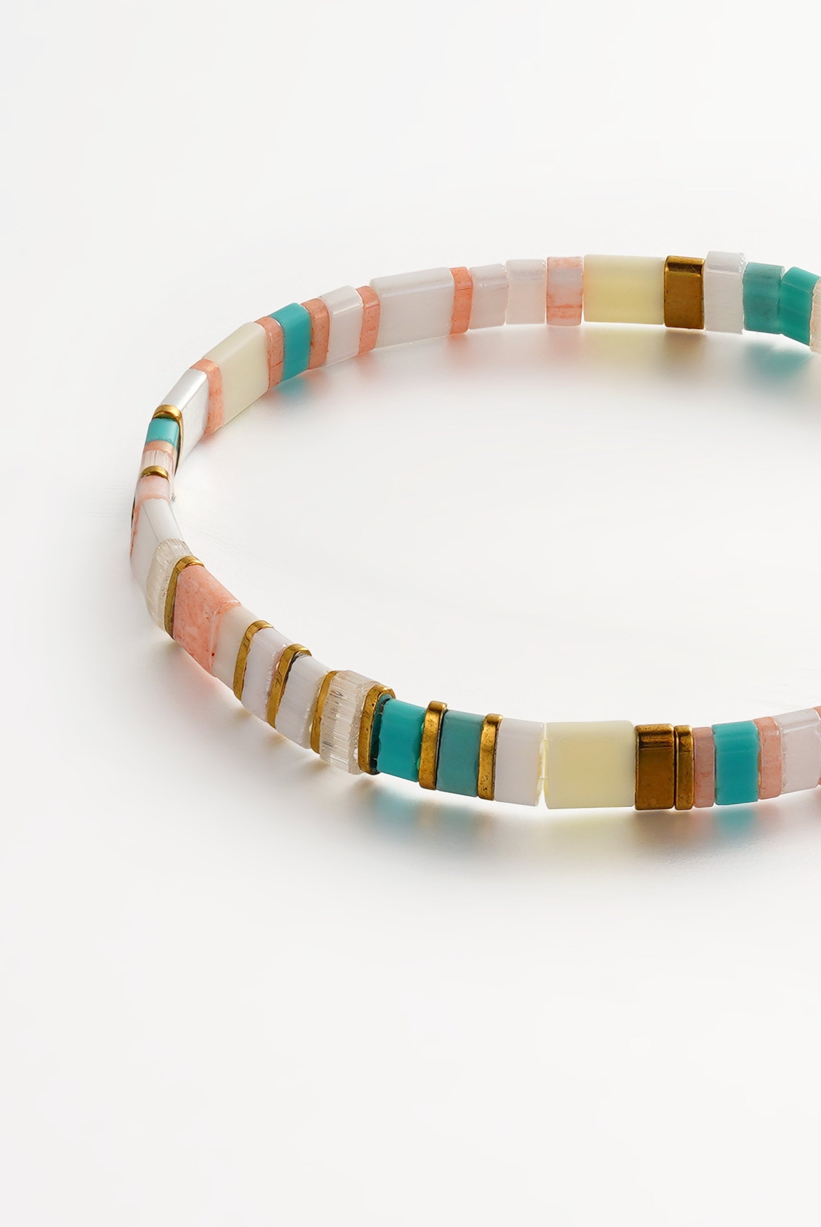 Tile Bracelet - Aqua/Pink