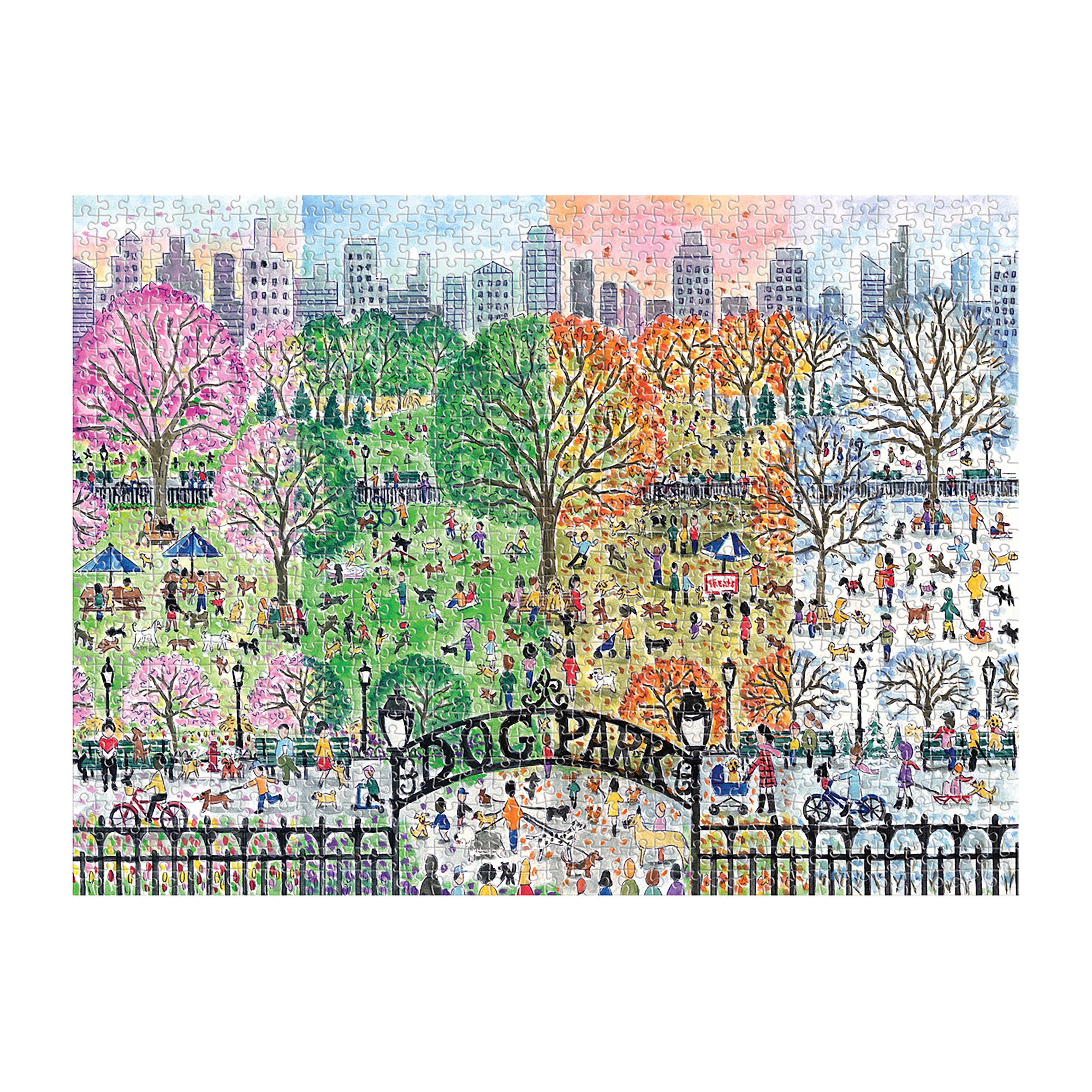 Puzzle - Dog Park in Four Seasons - 1000pce