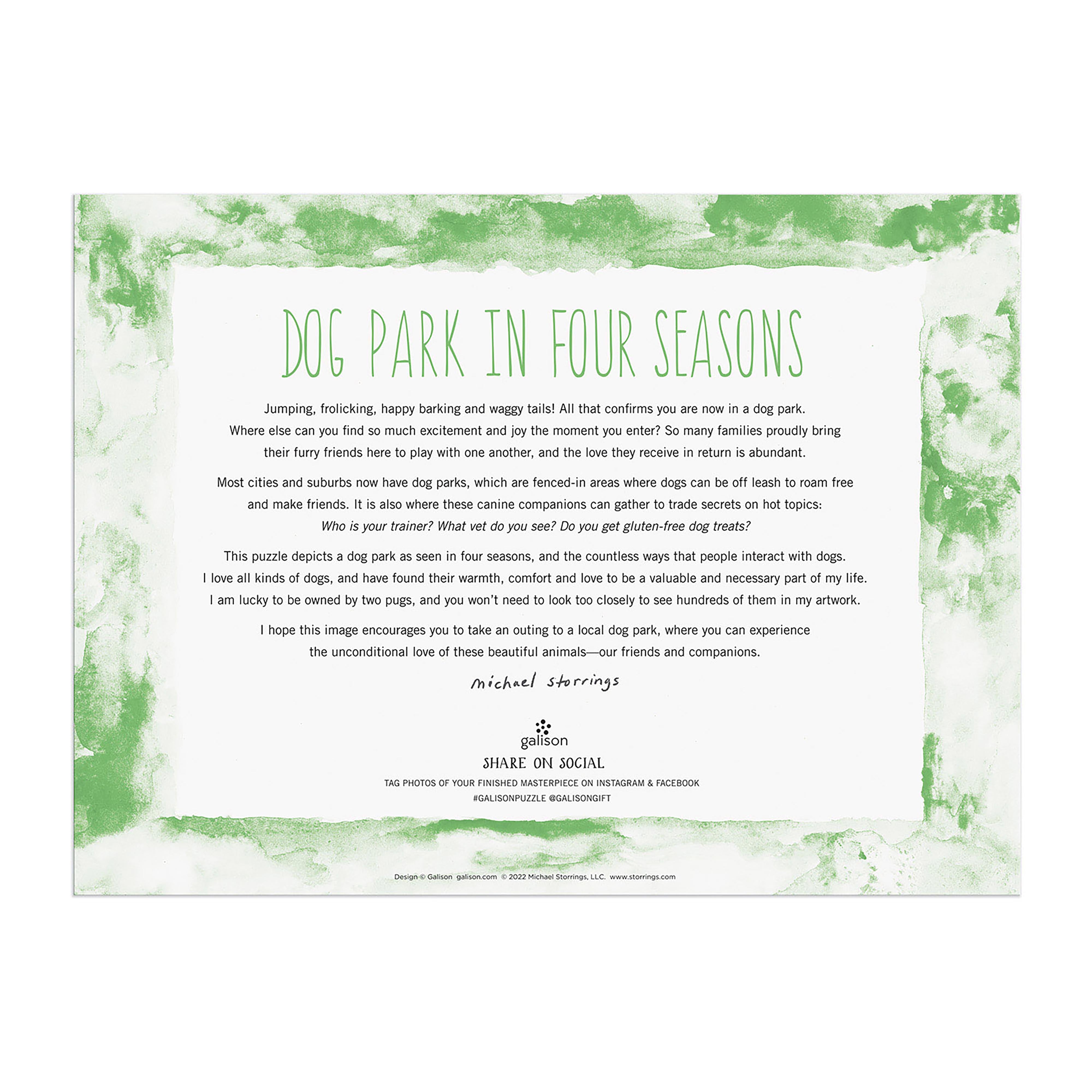 Puzzle - Dog Park in Four Seasons - 1000pce