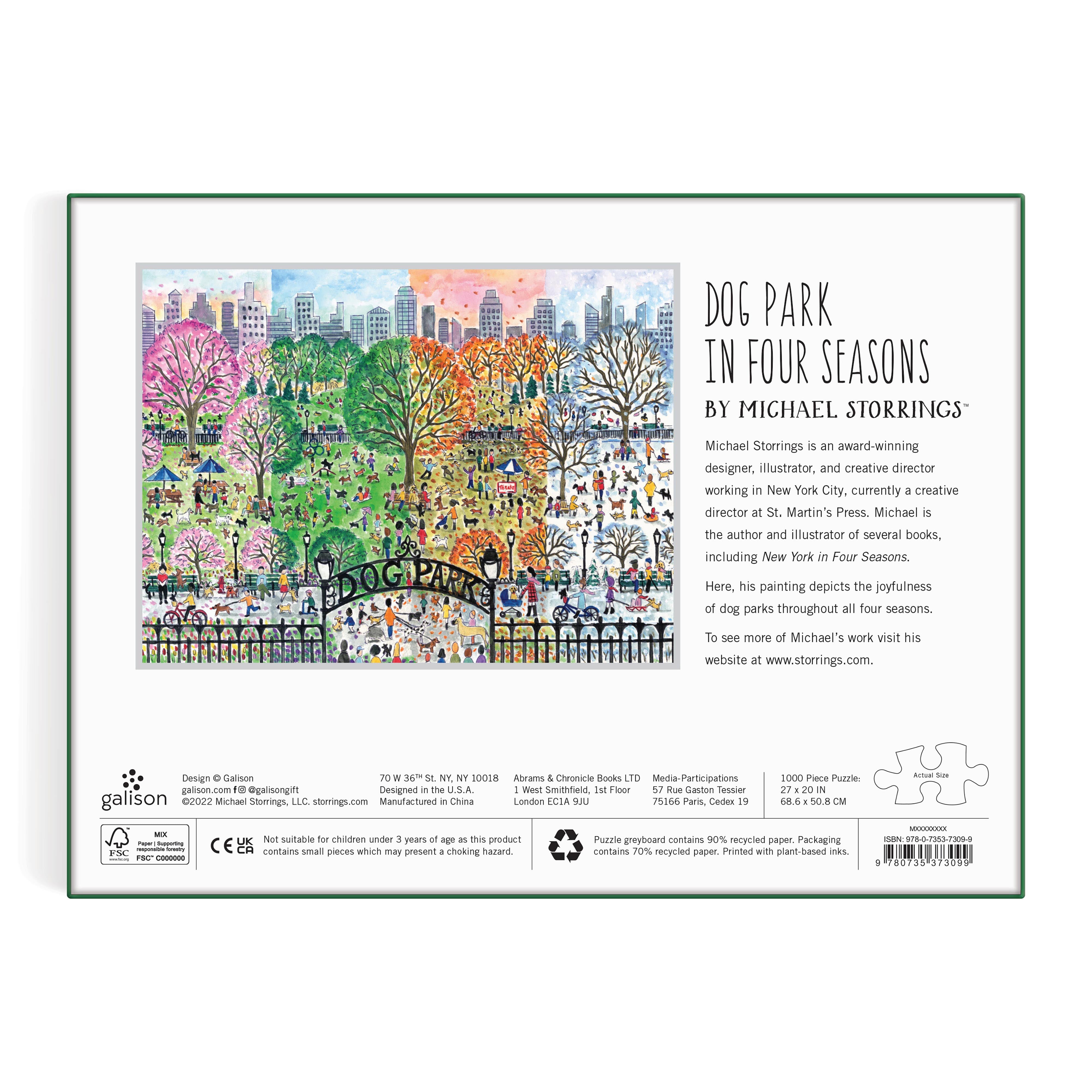 Puzzle - Dog Park in Four Seasons - 1000pce