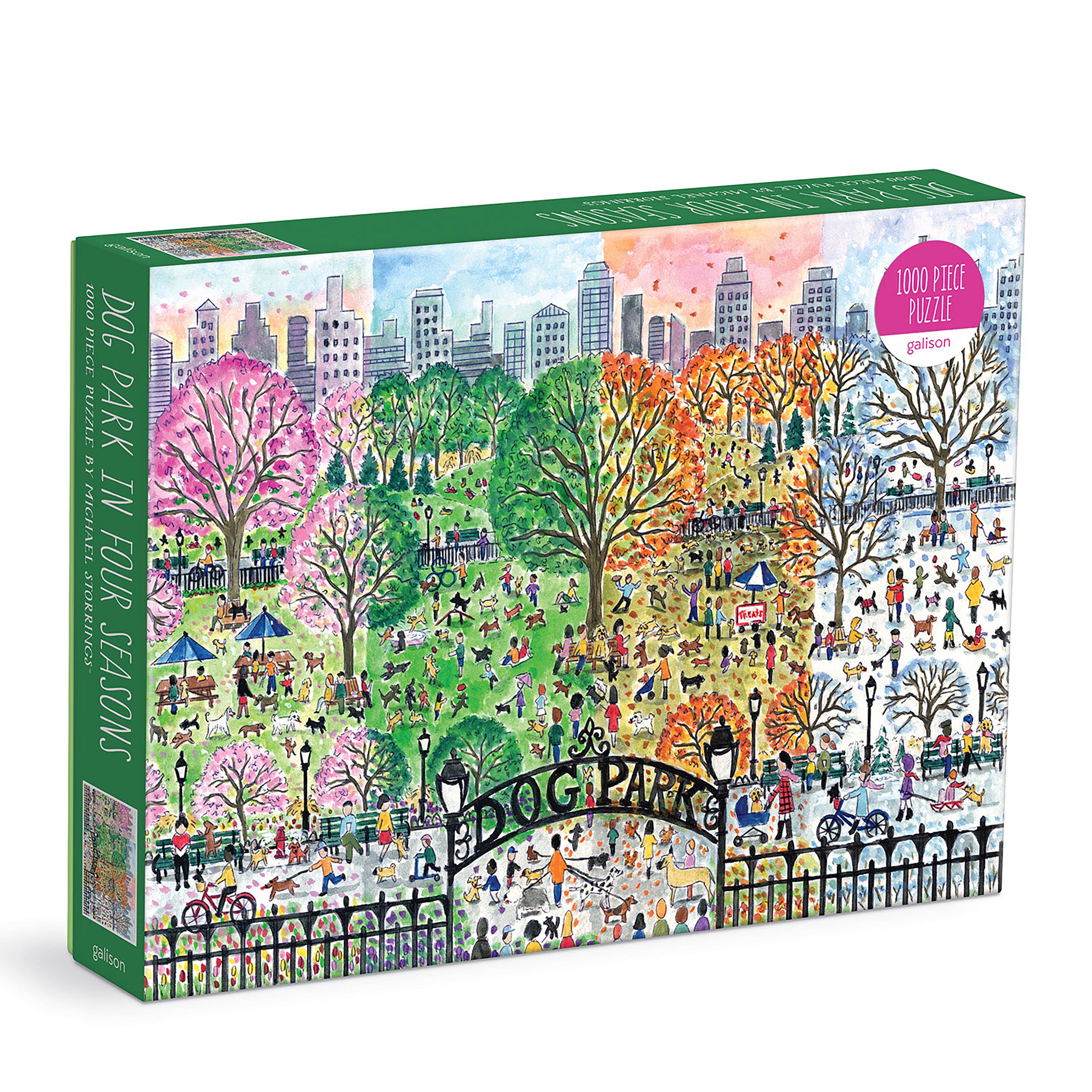 Puzzle - Dog Park in Four Seasons - 1000pce