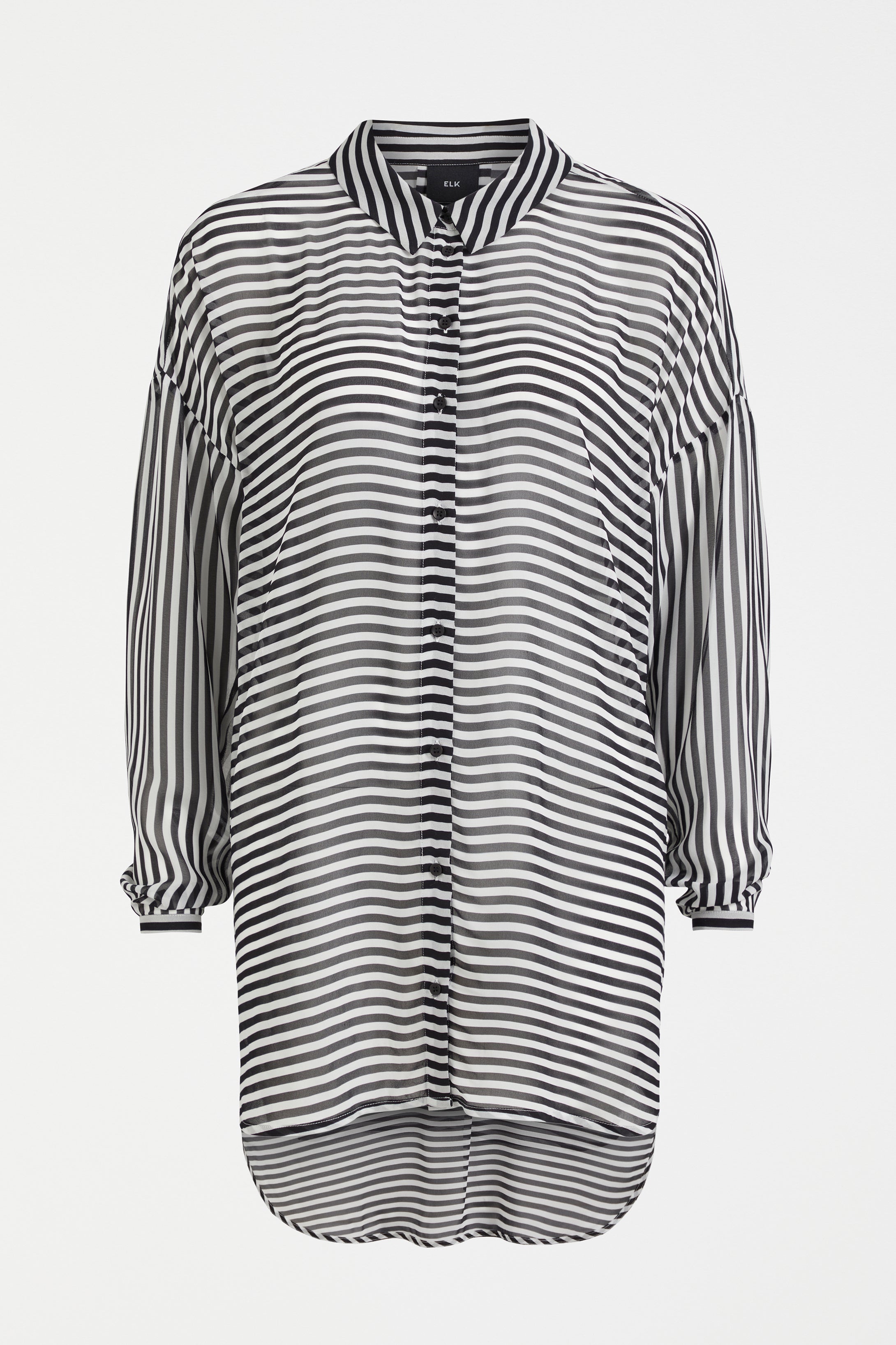 Eir Sheer Shirt - Black/White Stripe