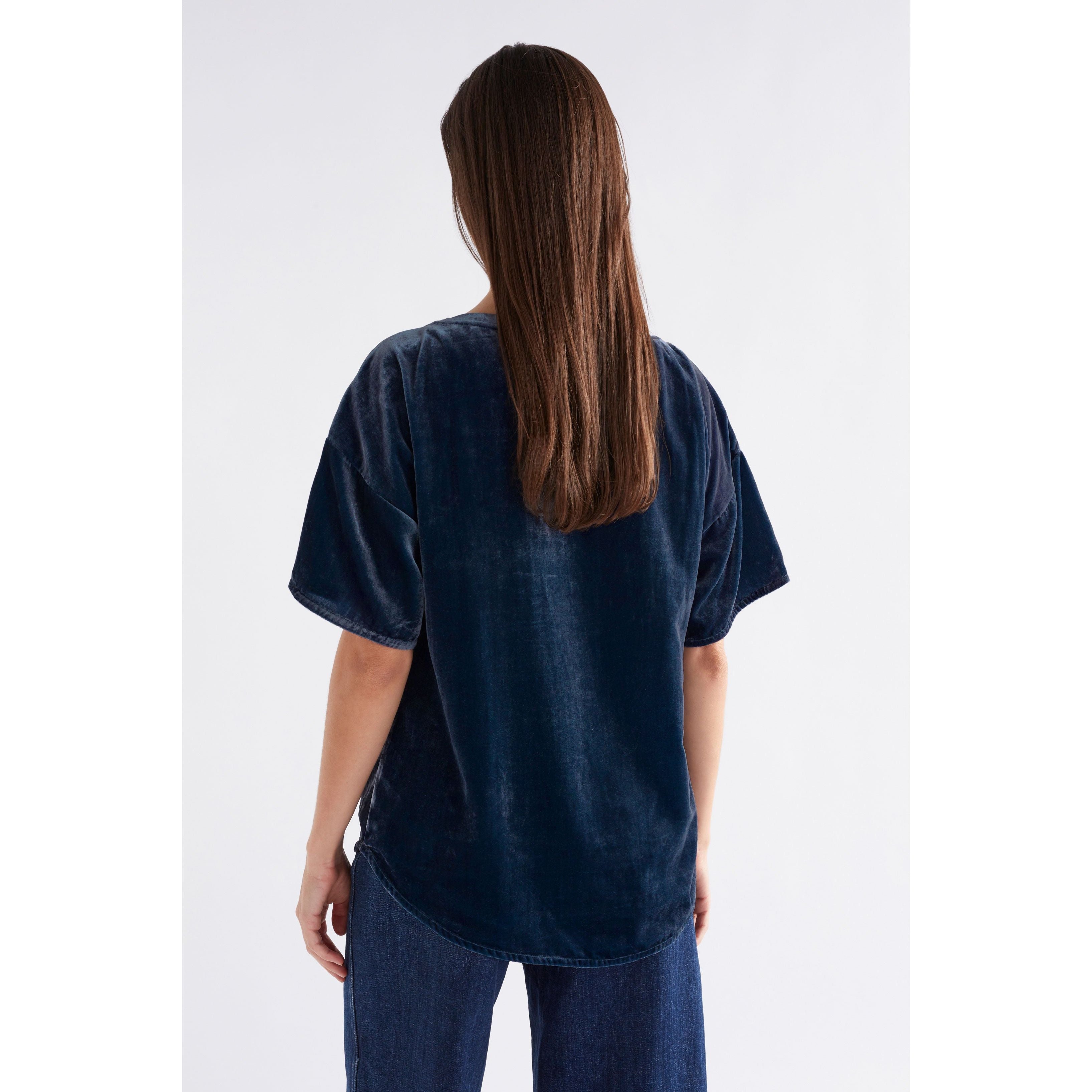 Suuri Velvet Top - Steel Blue