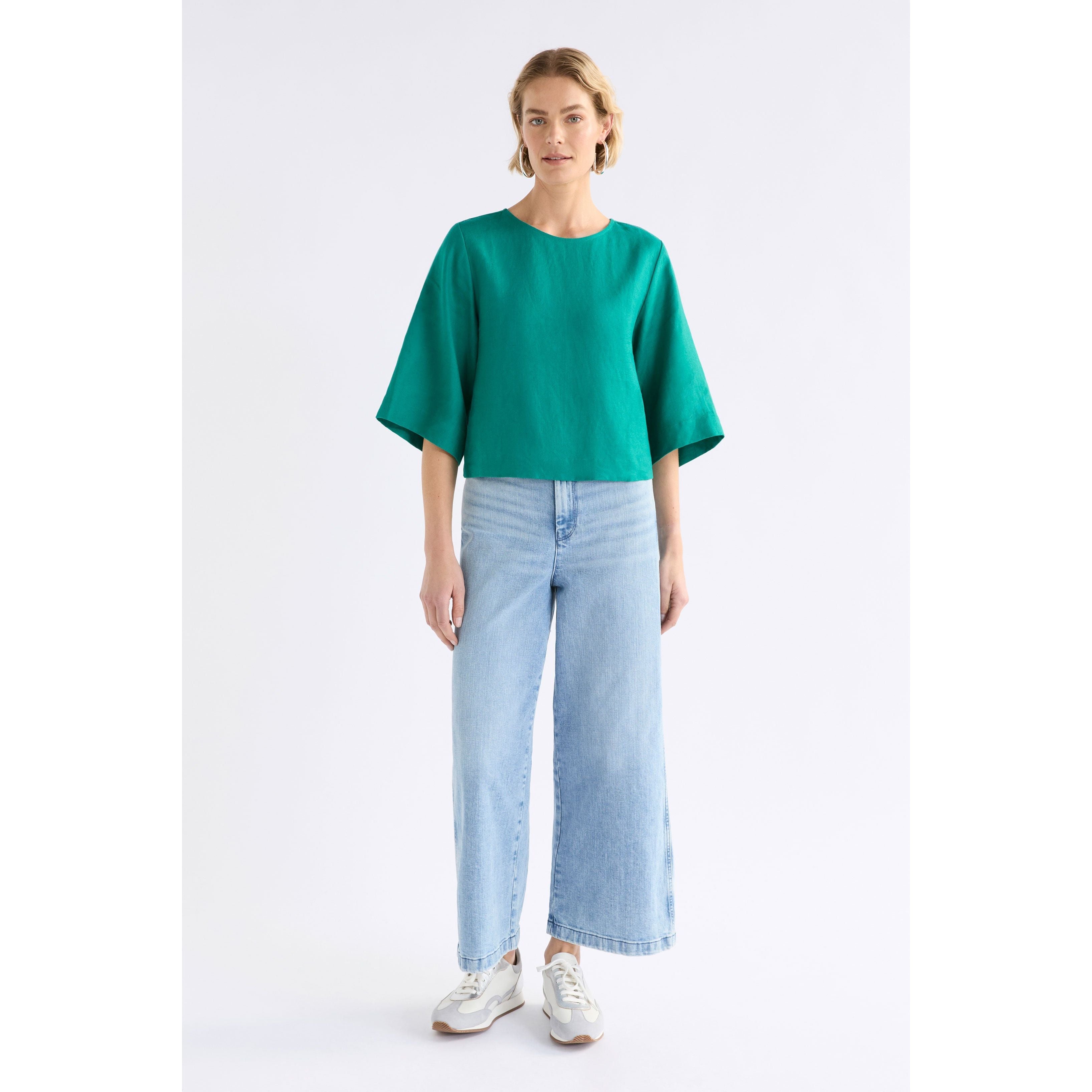 Llinen Top - Bright Teal