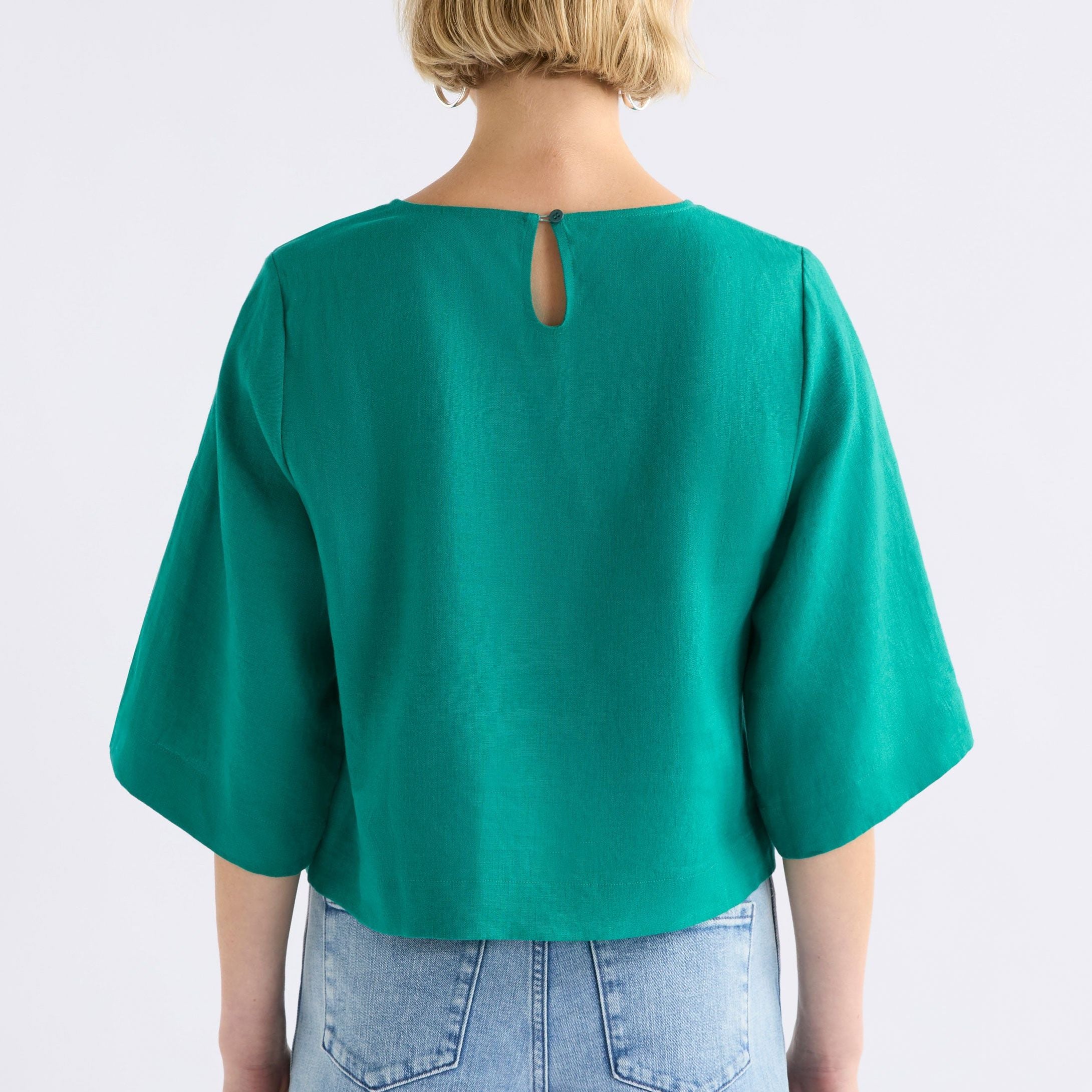 Llinen Top - Bright Teal