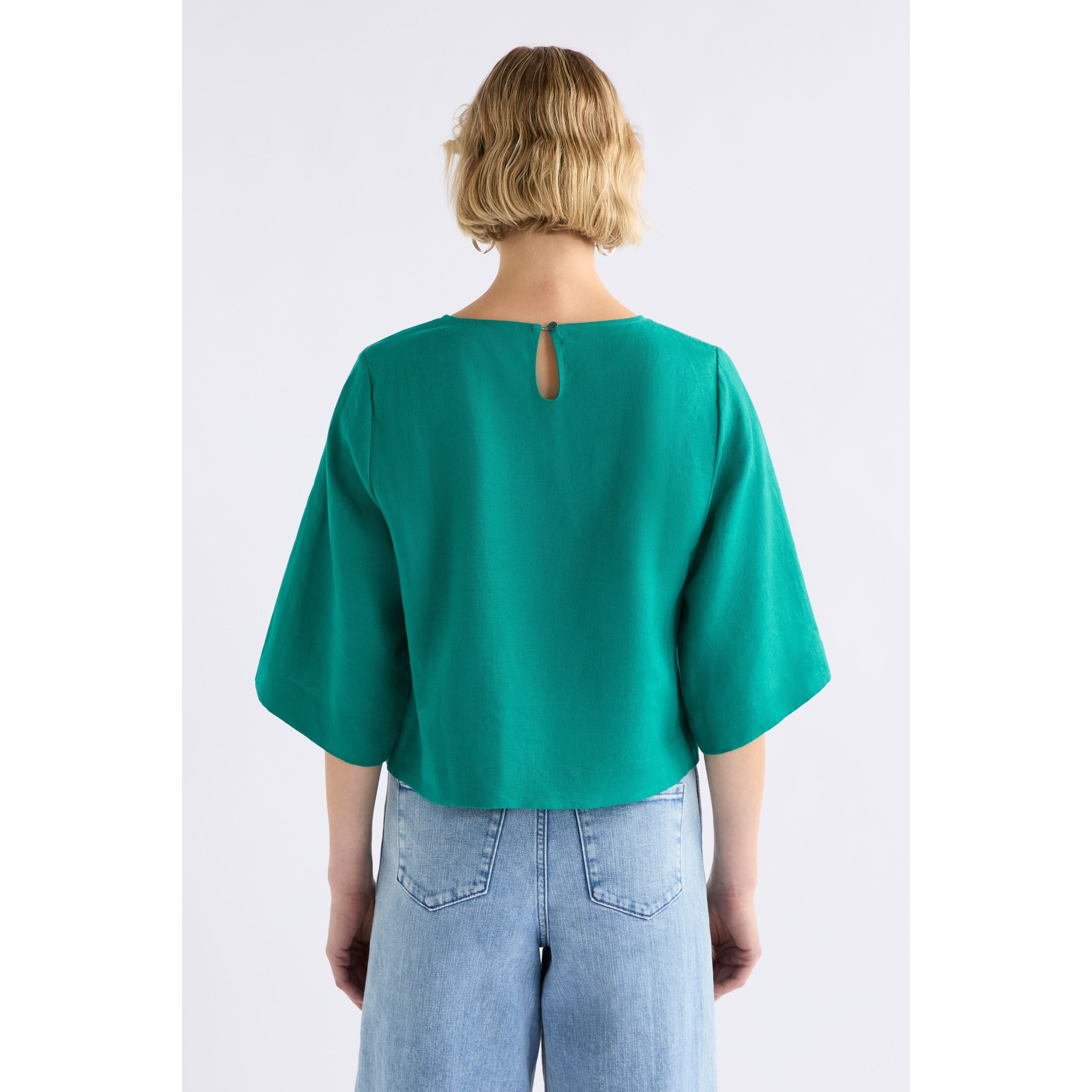 Llinen Top - Bright Teal
