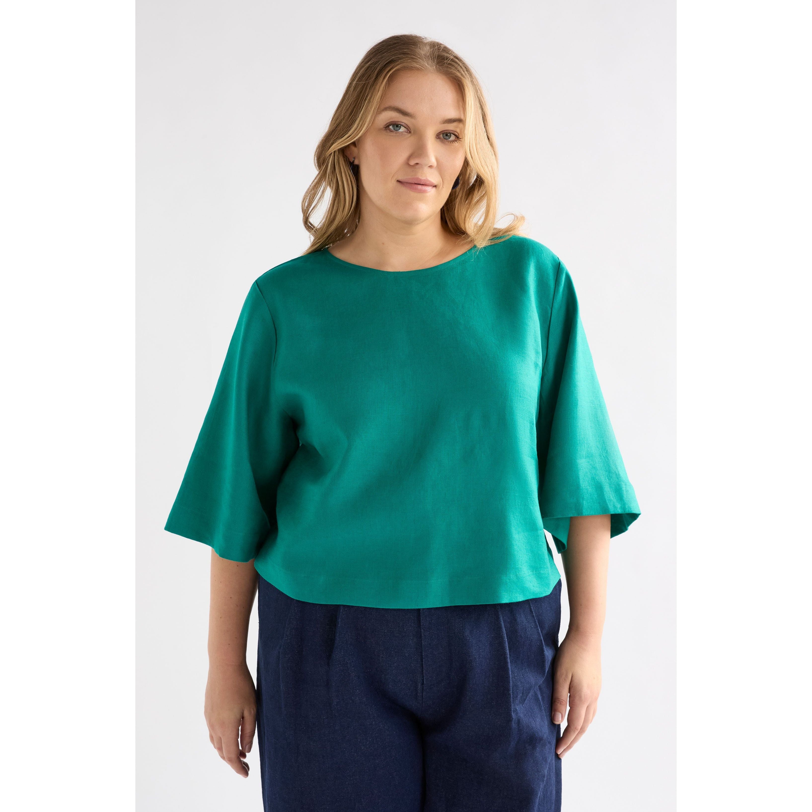 Llinen Top - Bright Teal
