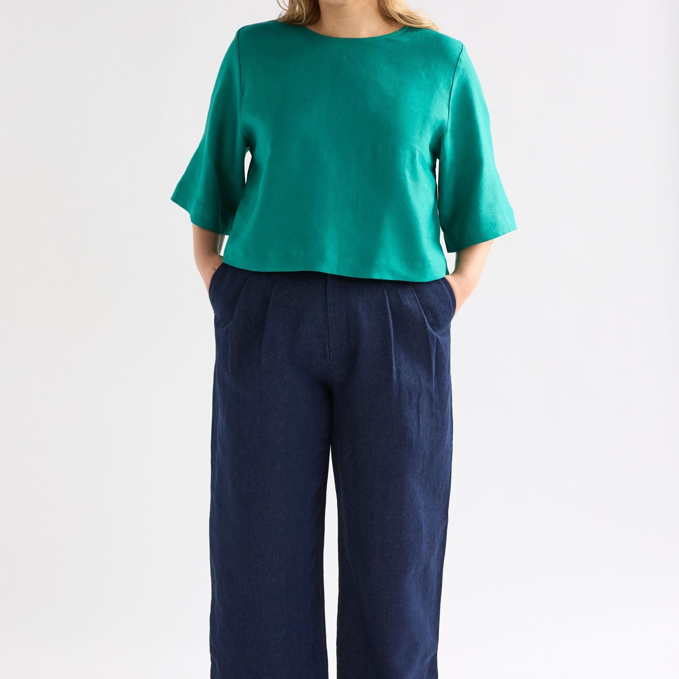 Llinen Top - Bright Teal