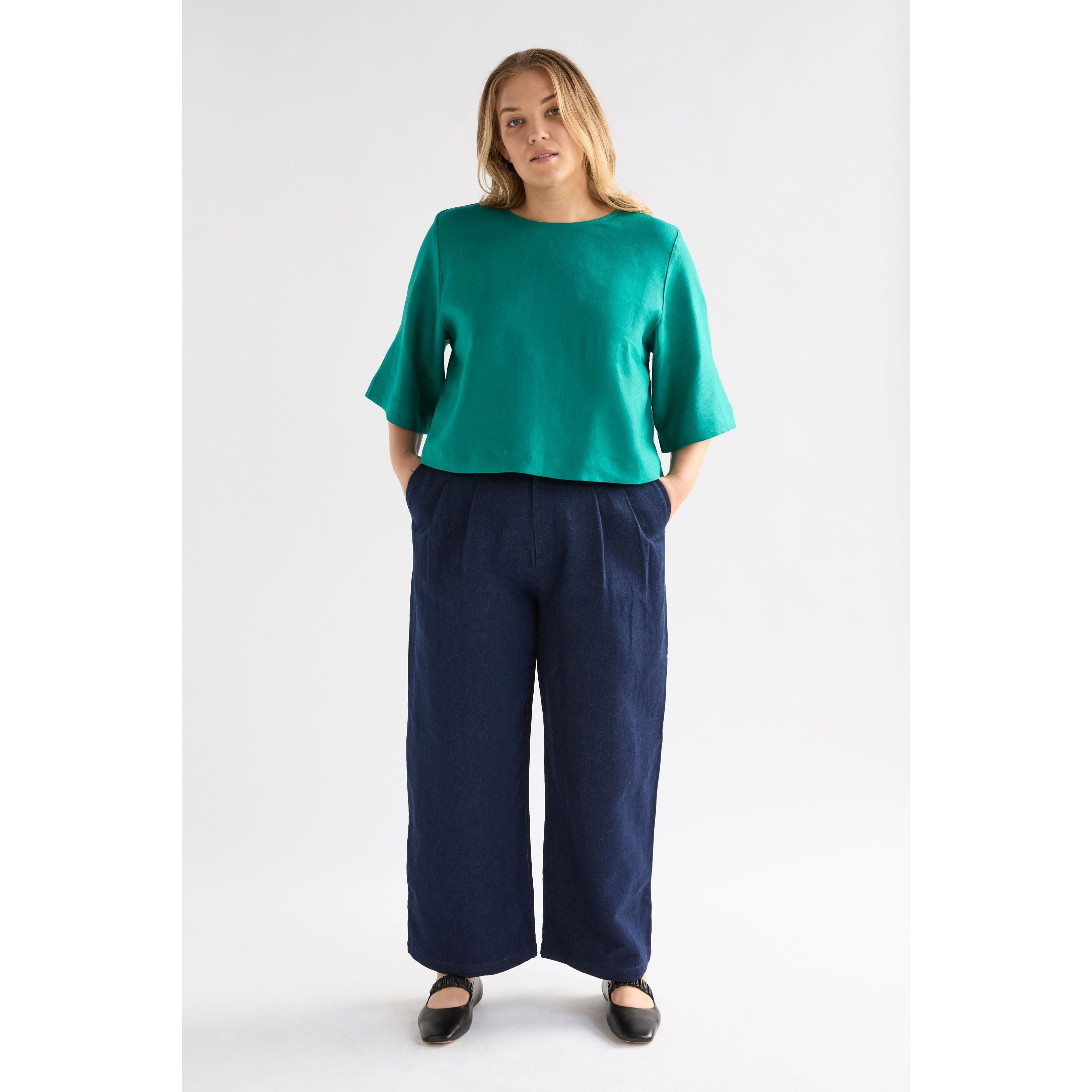 Llinen Top - Bright Teal