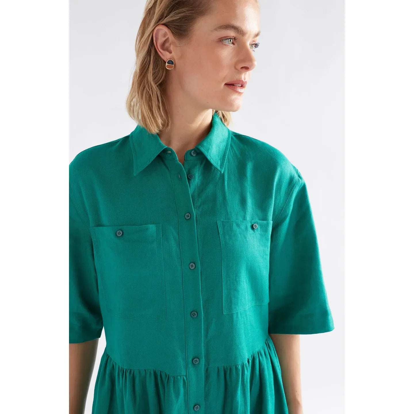 Llinen Dress - Bright Teal