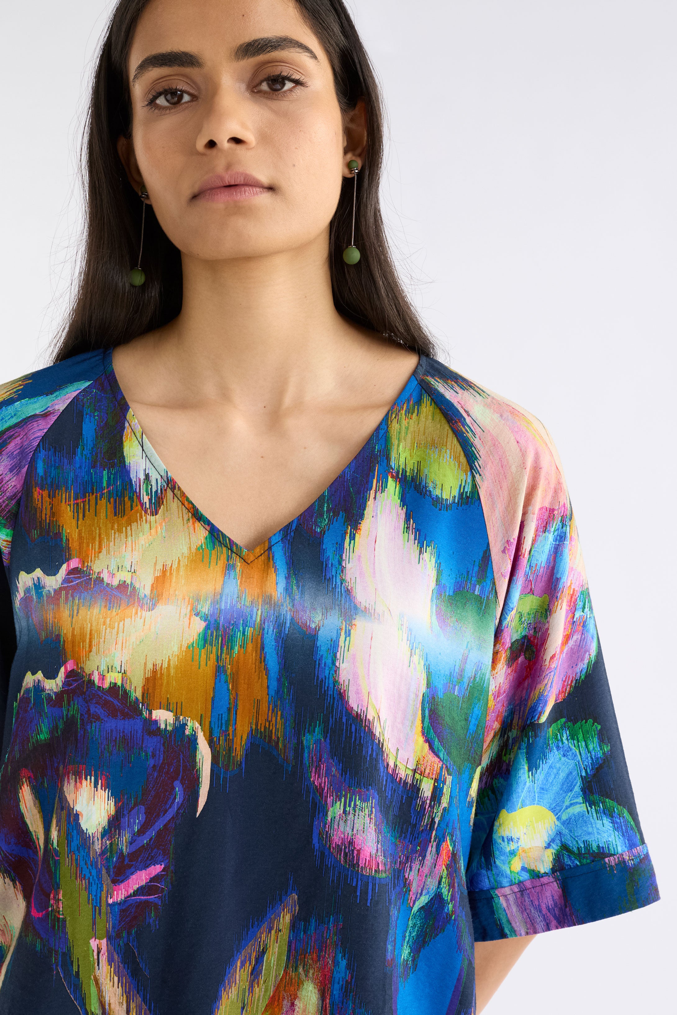 Moda V Neck Top - Vaara Print