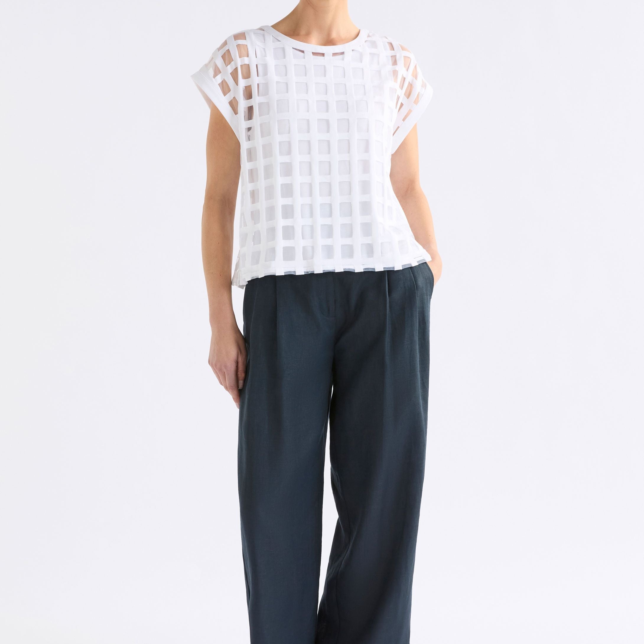Grid Burnout Top - White