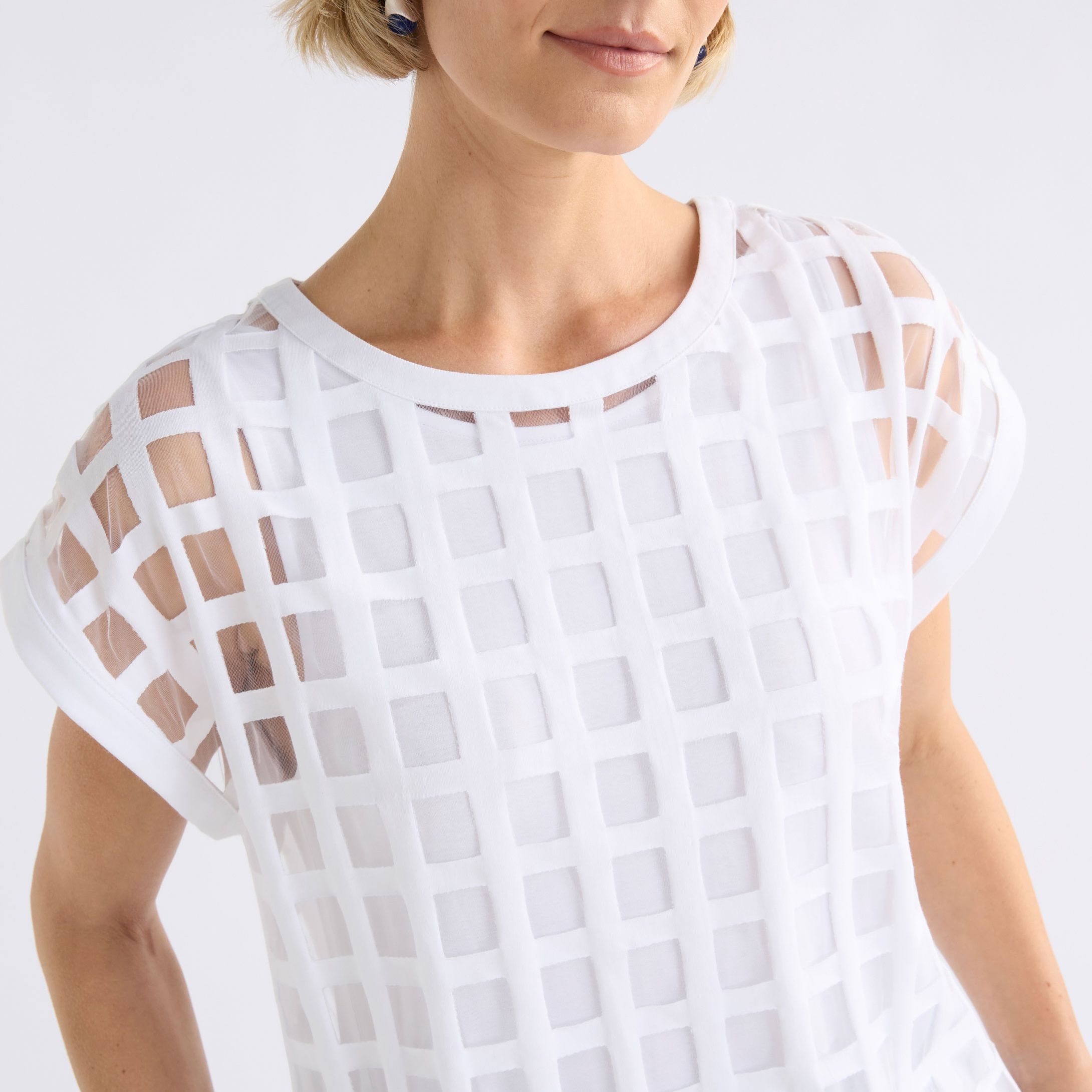 Grid Burnout Top - White