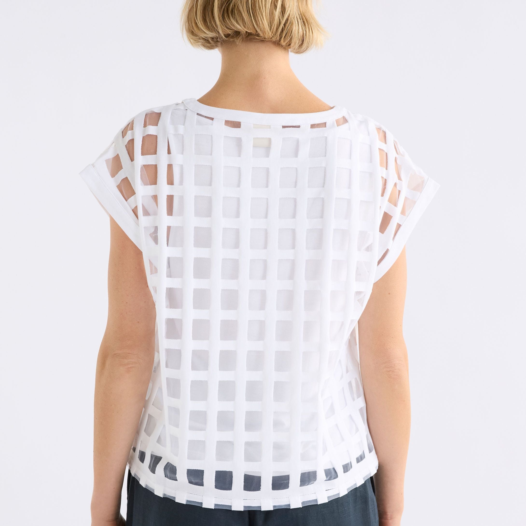Grid Burnout Top - White