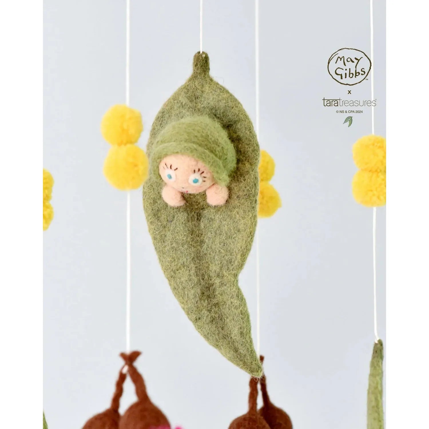 FELT COT MOBILE - May Gibbs Gumnut Baby