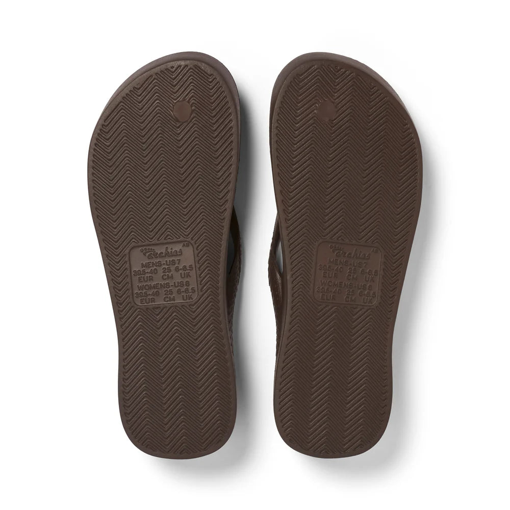 Archies Arch Support Thongs - Brown