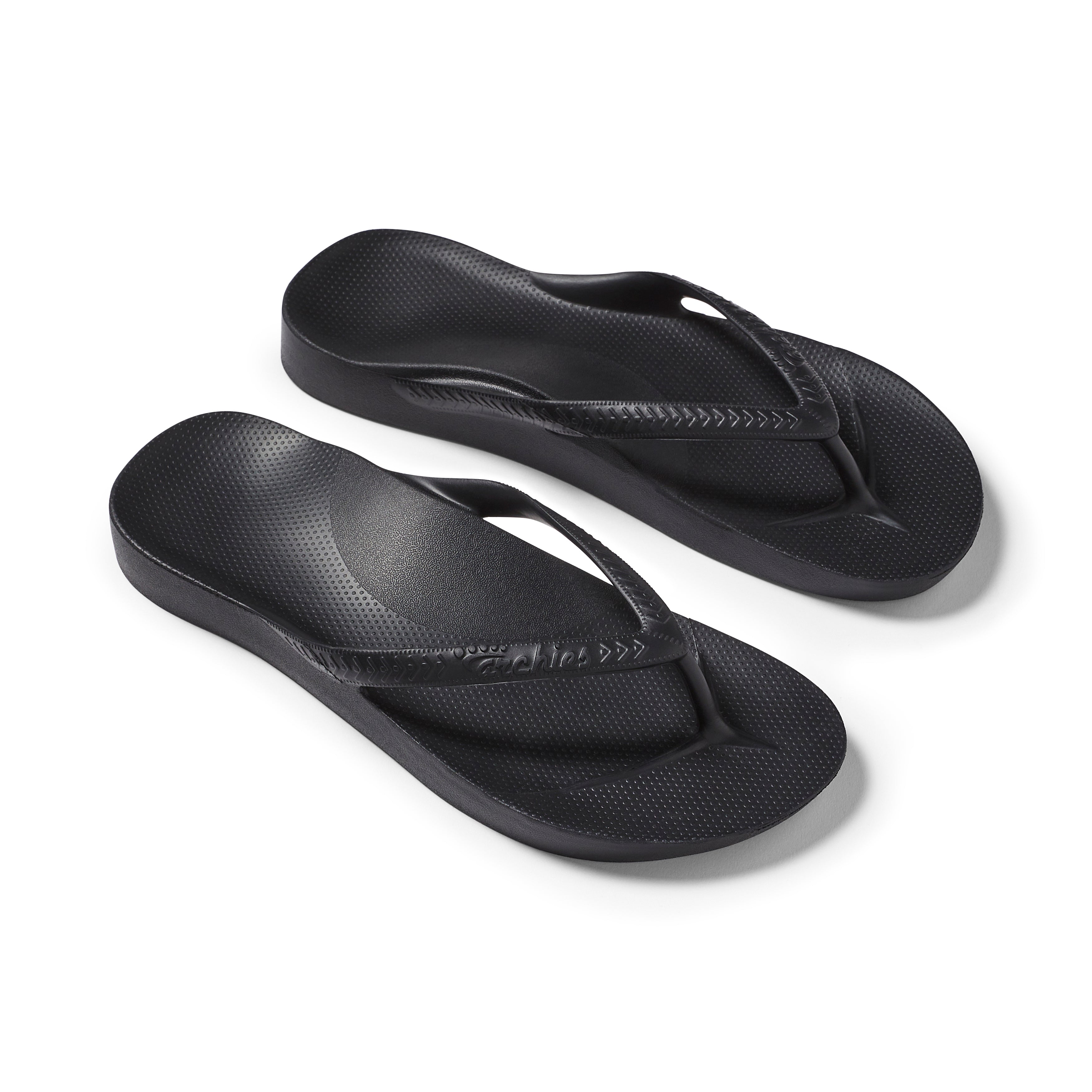 Archies Arch Support Thongs - - Kids -Black