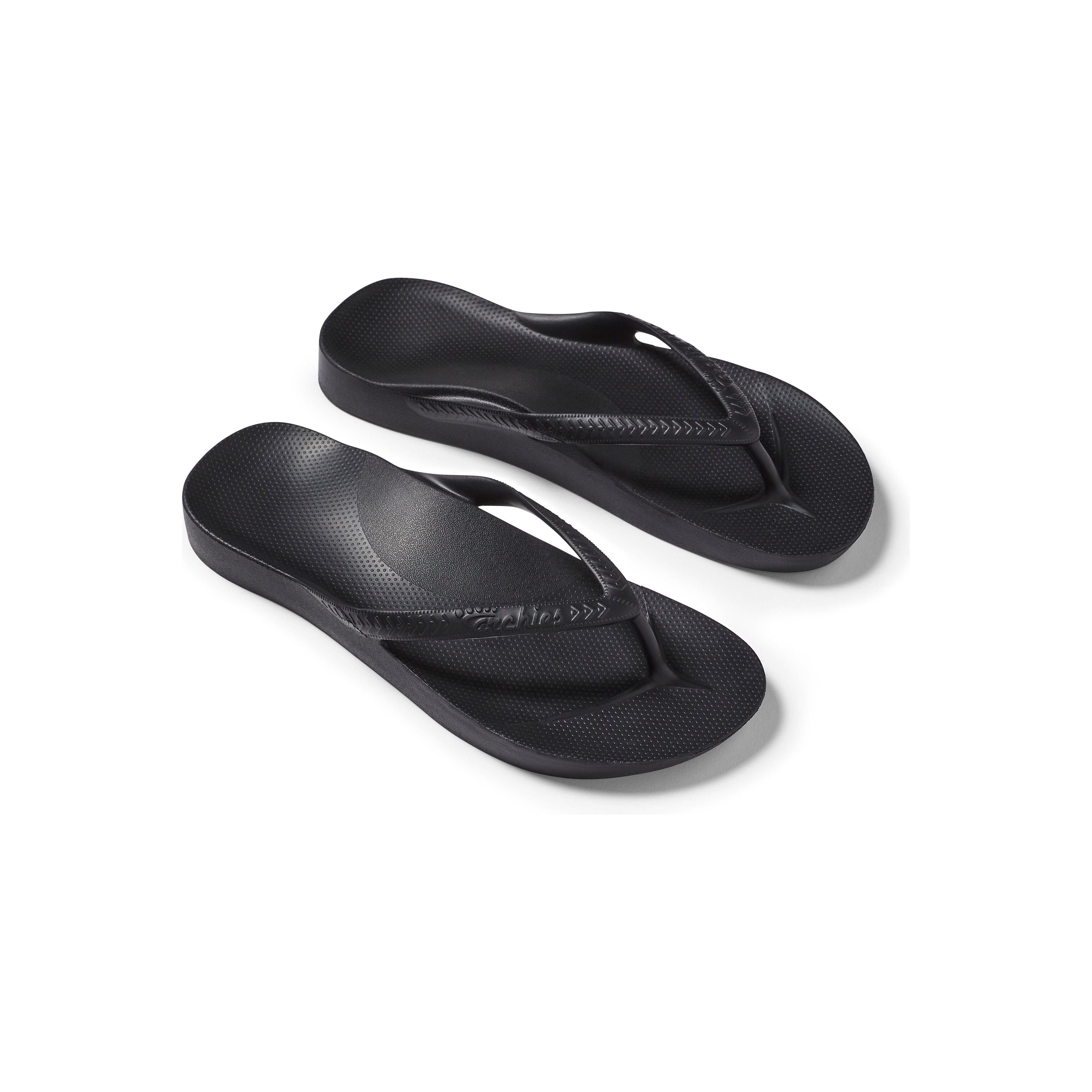 Archies Arch Support Thongs - Black