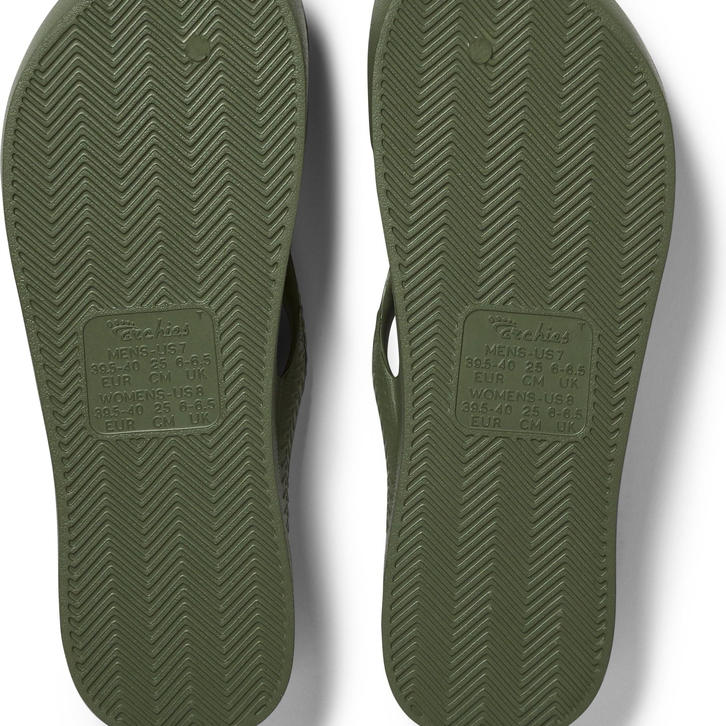 Archies Arch Support Thongs - Khaki