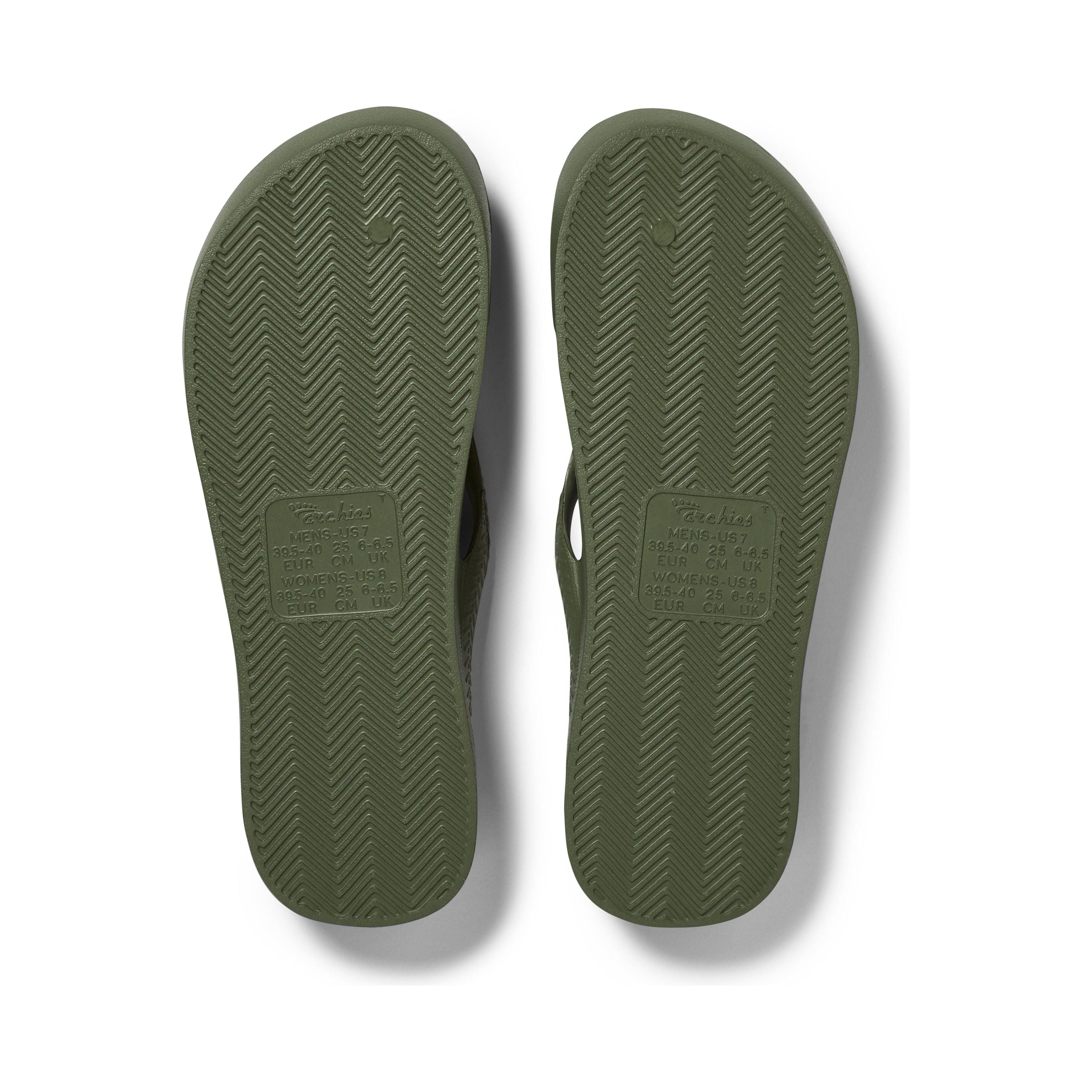 Archies Arch Support Thongs - Khaki
