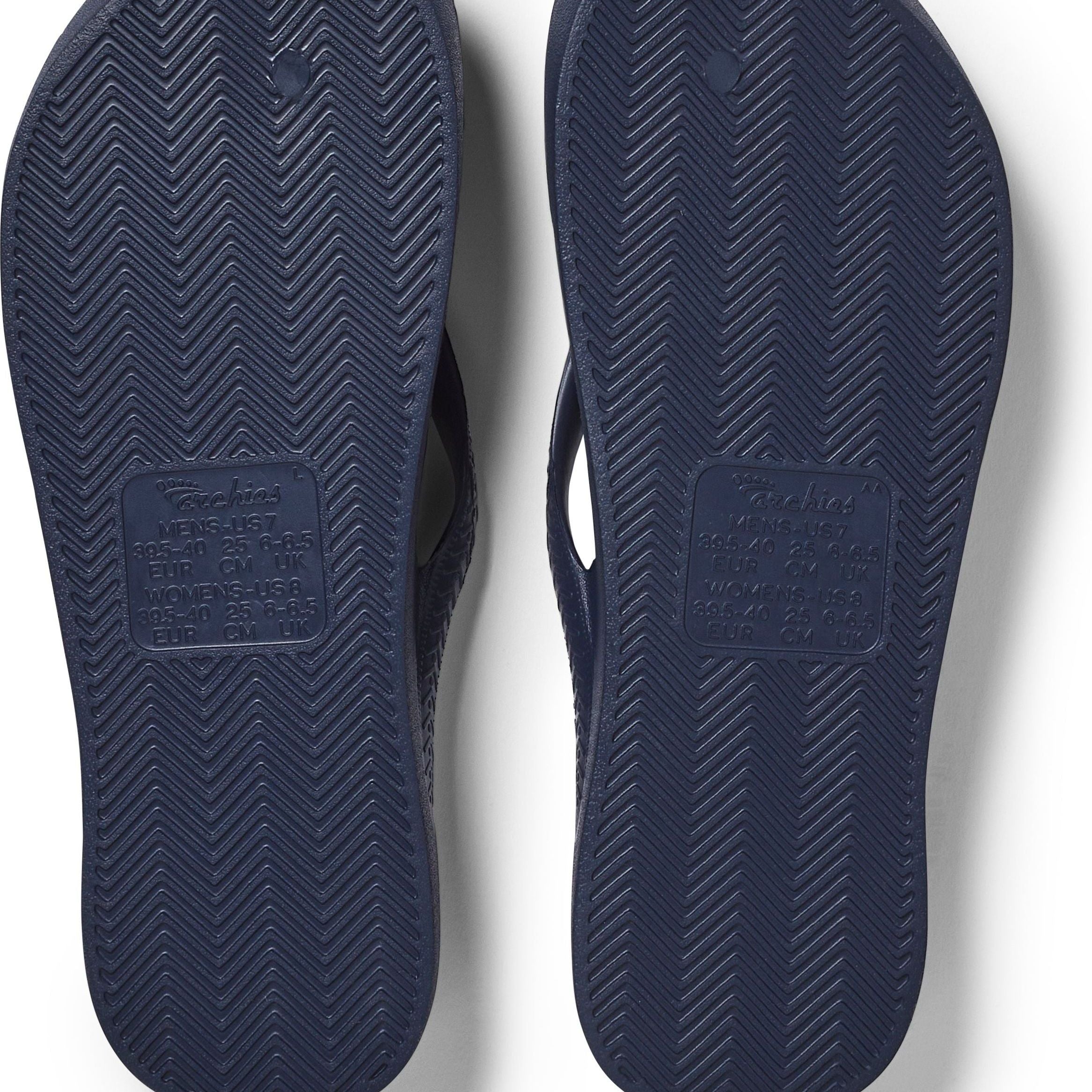 Archies Arch Support Thongs - Navy