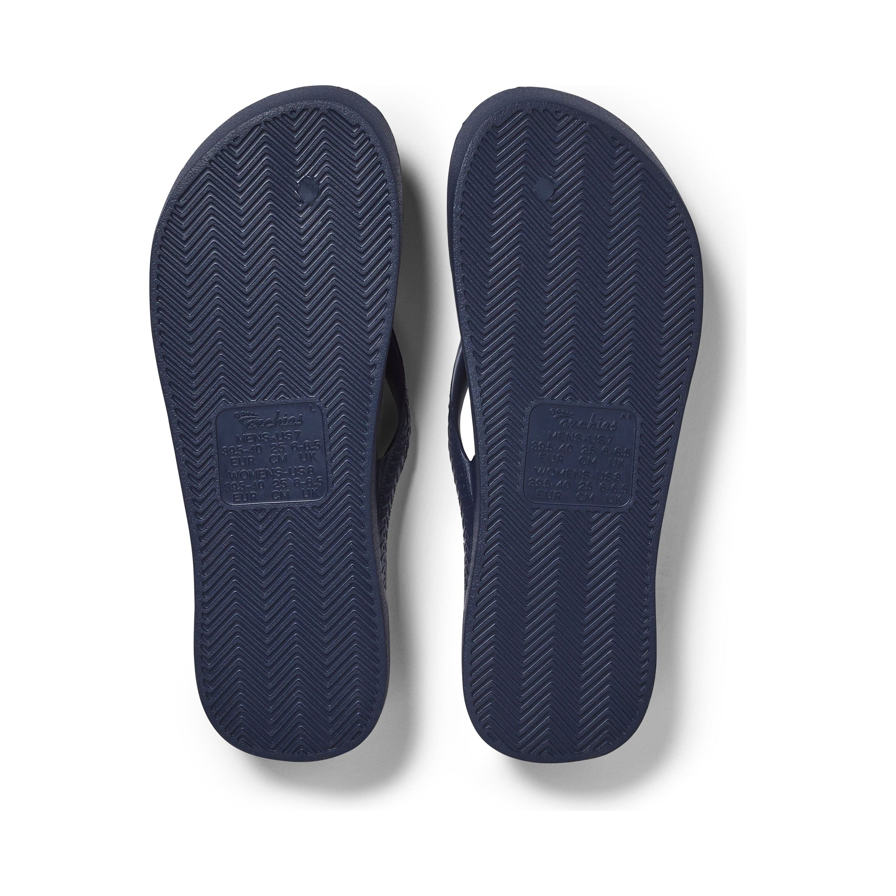 Archies Arch Support Thongs - Navy