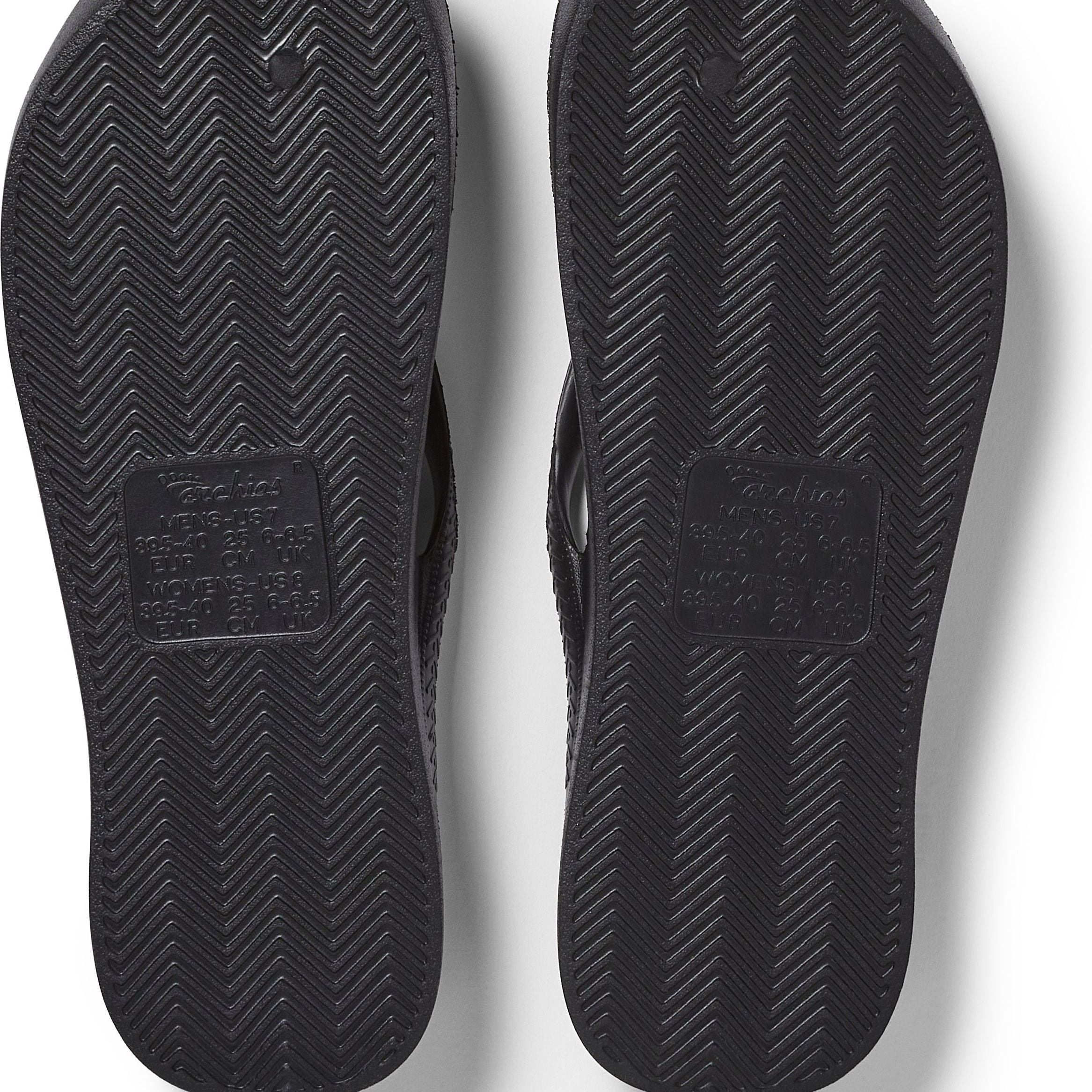 Archies Arch Support Thongs - Black