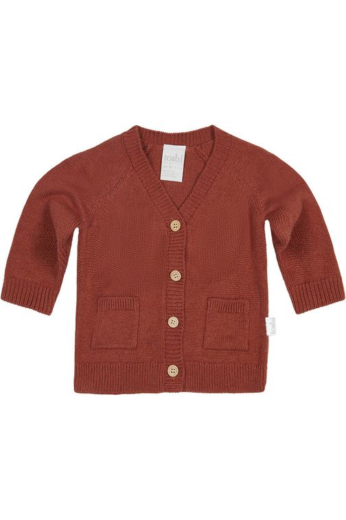 Organic Cardigan Remy - Red Gum