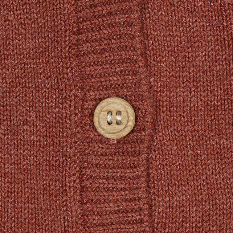 Organic Cardigan Remy - Red Gum