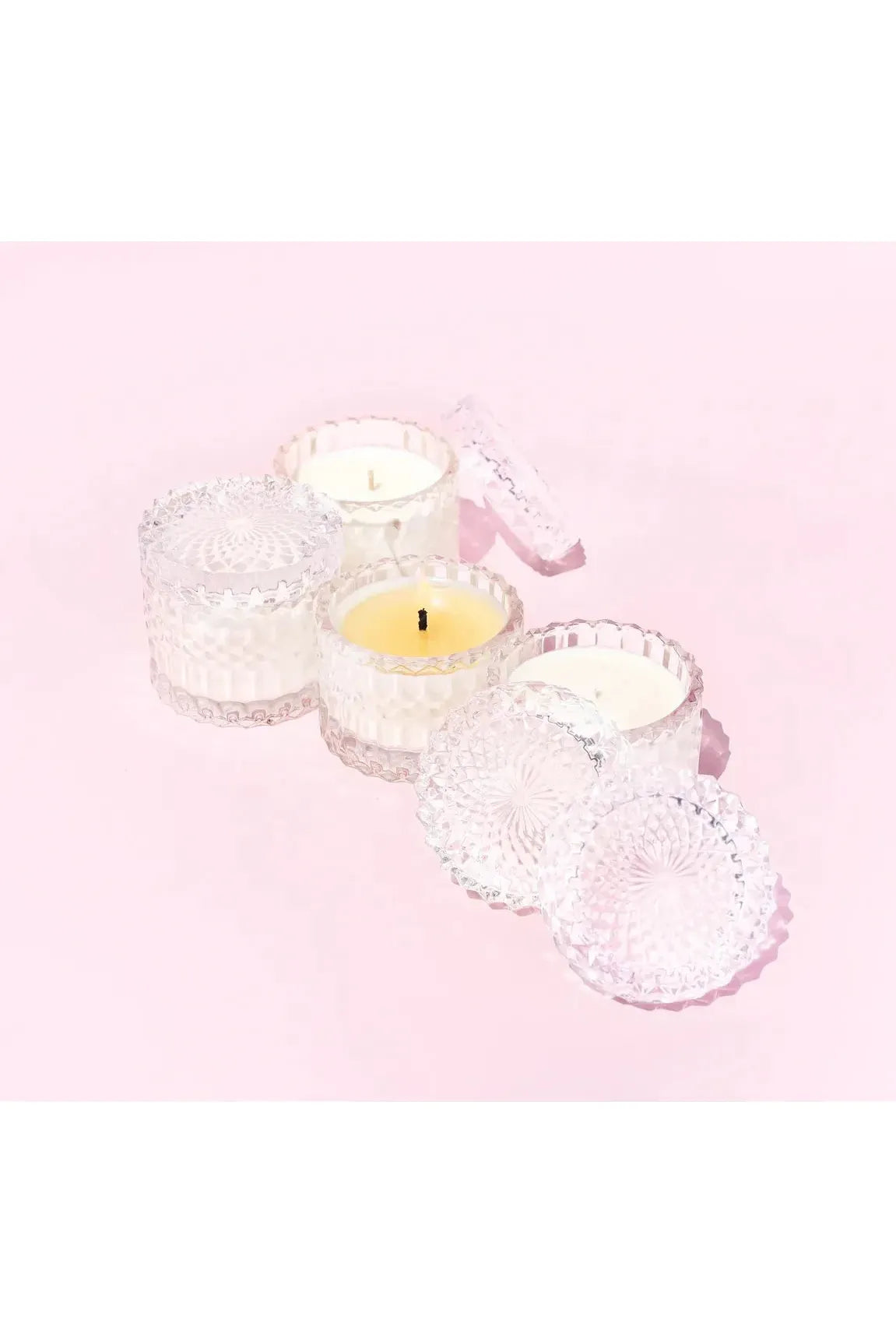 CLEAR QUARTZ CANDLE - PETITE - VANILLA BEAN + CHOCOLATE PARFAIT