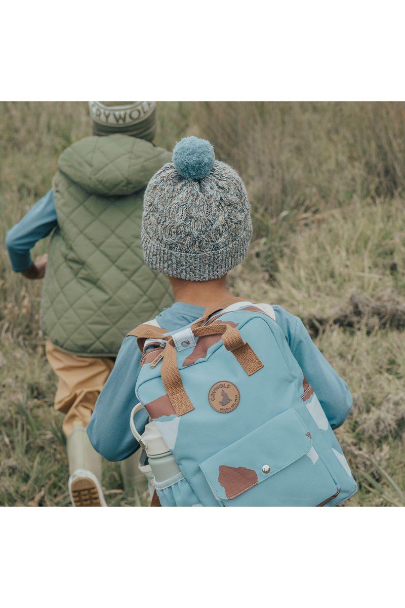 POM POM BEANIE - Blue Speckle