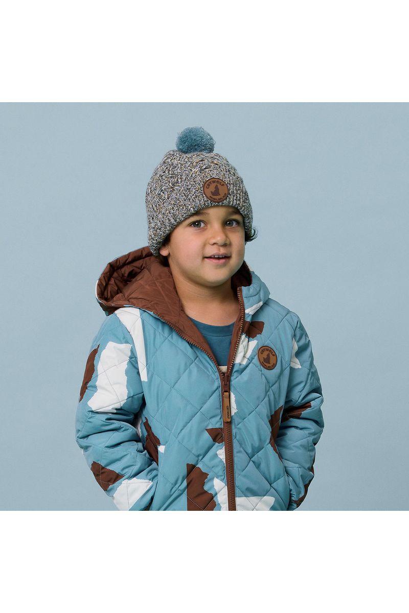 POM POM BEANIE - Blue Speckle