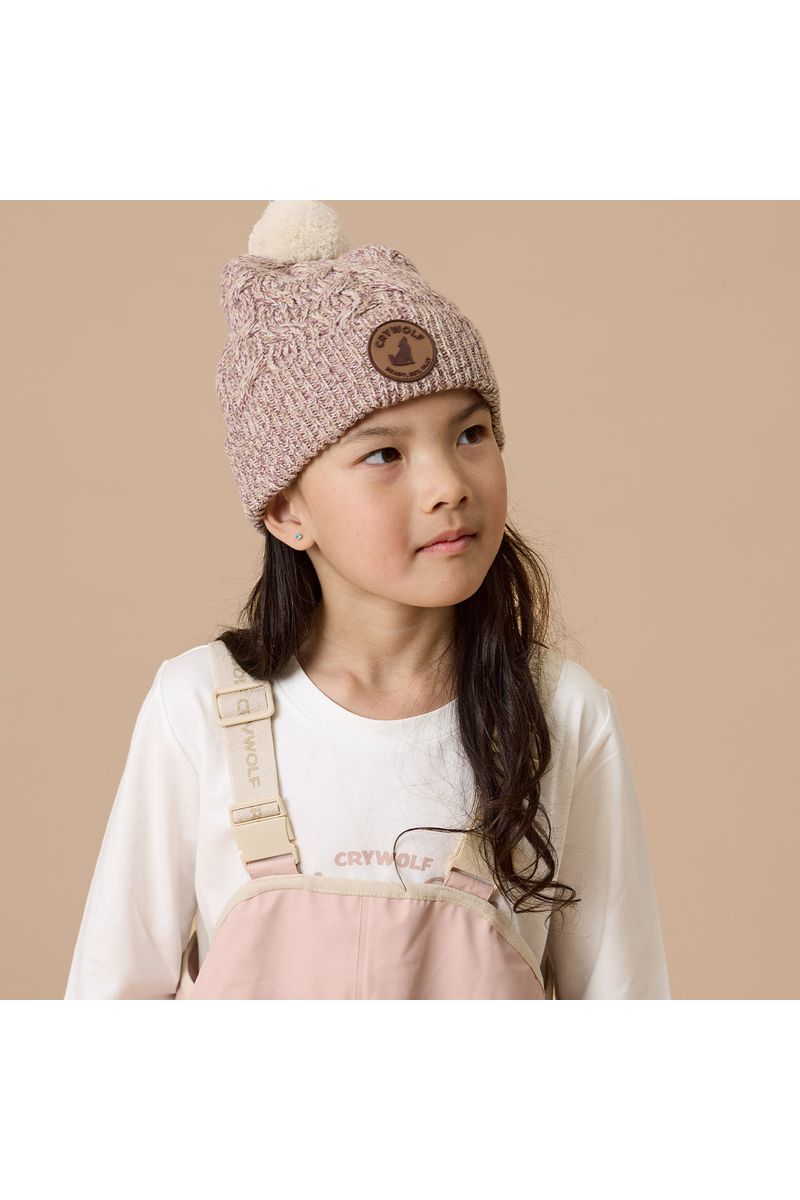 POM POM BEANIE - Mauve Speckle