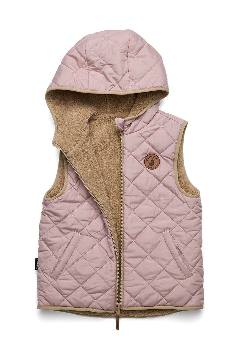 REVERSIBLE YETI VEST - Blush/Camel
