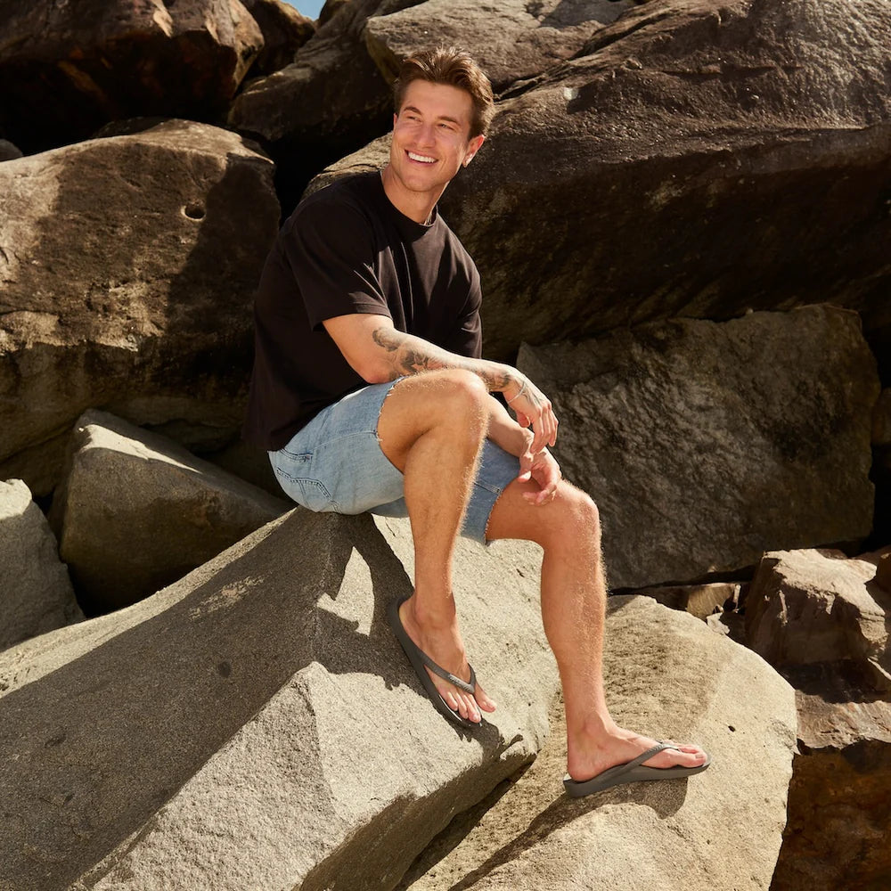 Archies Arch Support Thongs - Charcoal