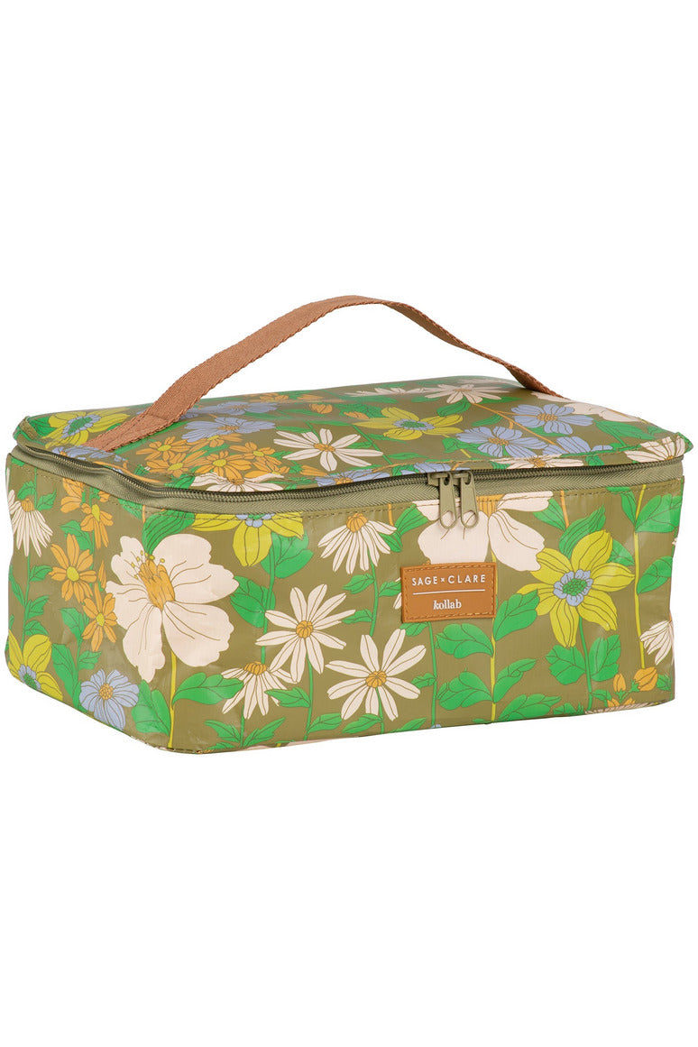 Kollab Toiletry Stash Bag  - Floria - Sage x Clare Collaboration