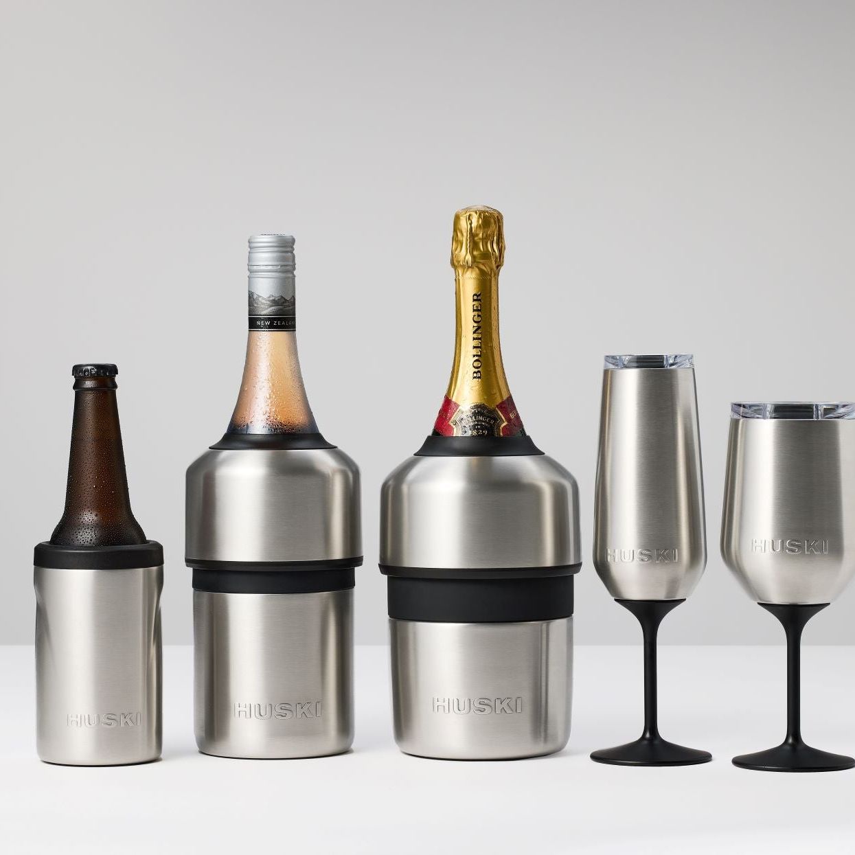 Huski Champagne Flute - Brushed Stainless